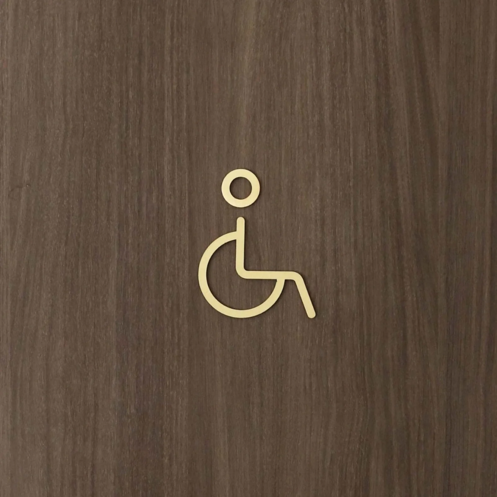 DESIGNSTUFF Signage, Restroom, Accessible, Brushed Brass - Image 2