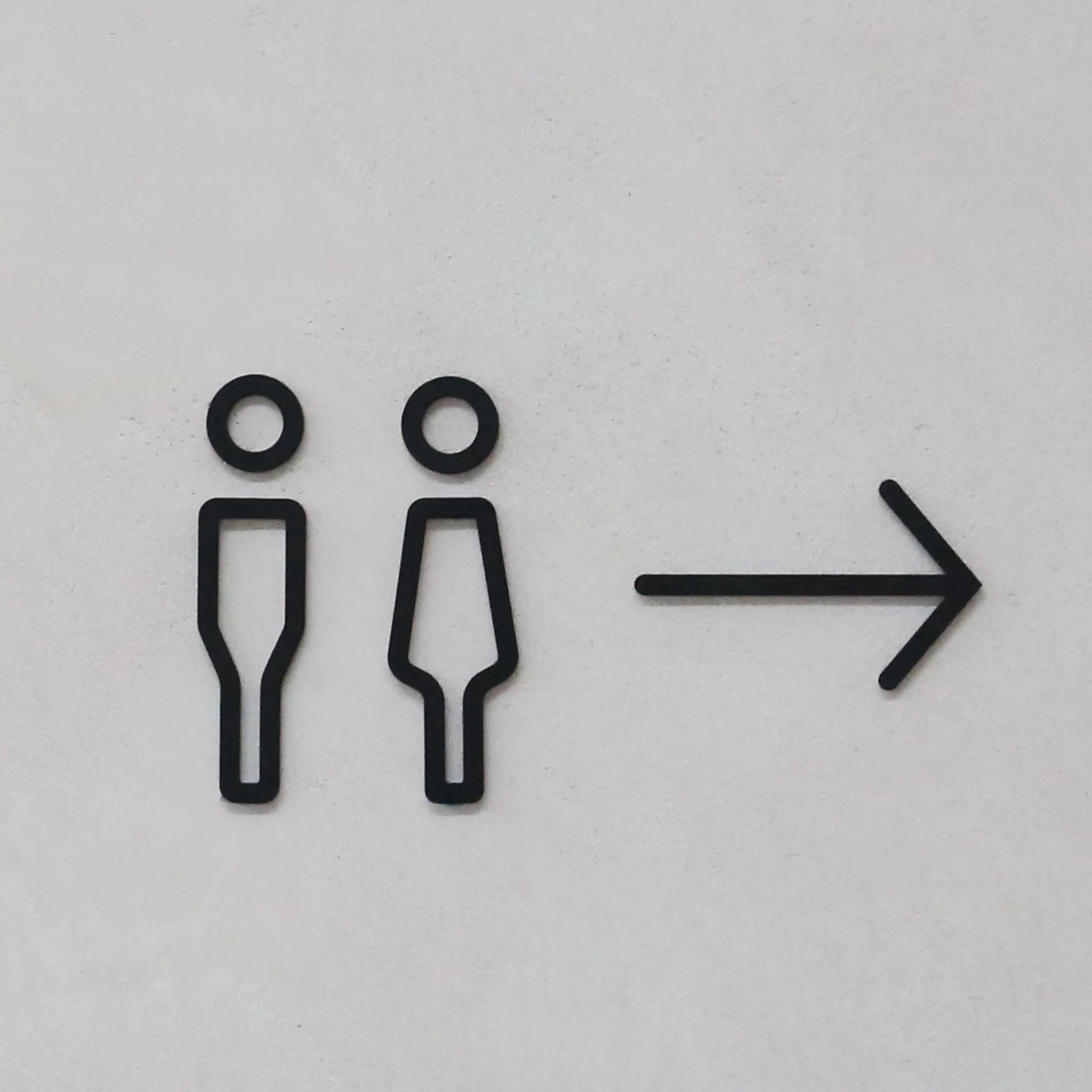 DESIGNSTUFF Signage, Restroom, Her/Him, Black - Image 3