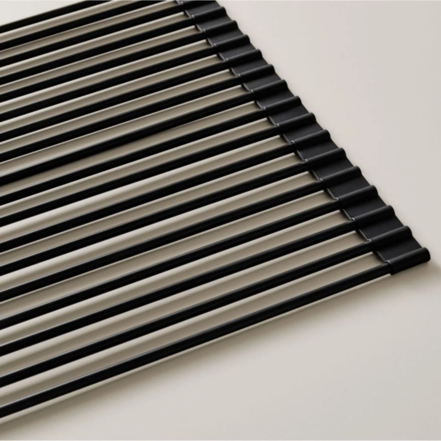DESIGNSTUFF DRIP Silicone Fold Dish Drying Rack, Black - Image 6