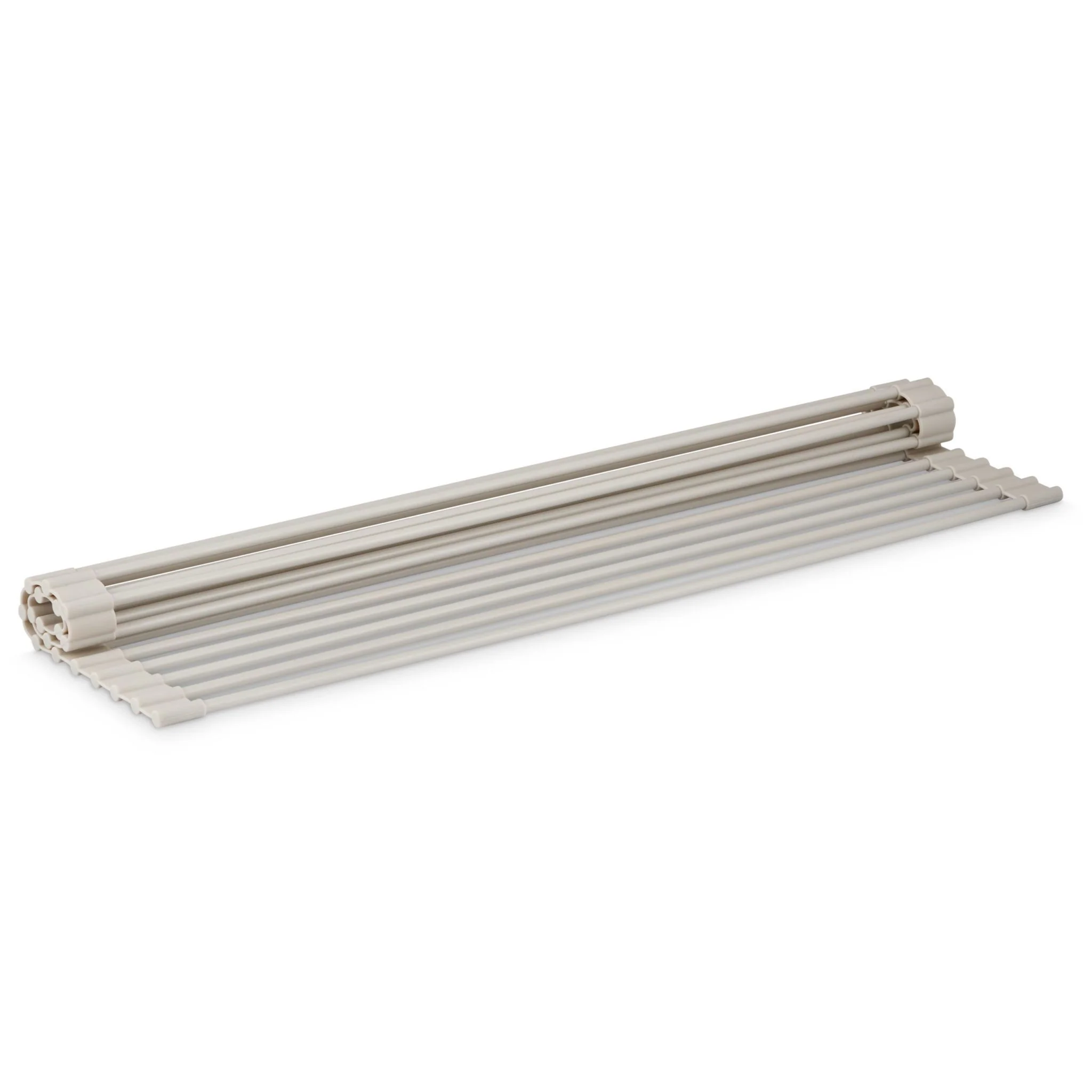 DESIGNSTUFF DRIP Silicone Fold Dish Drying Rack, Light Grey - Image 3