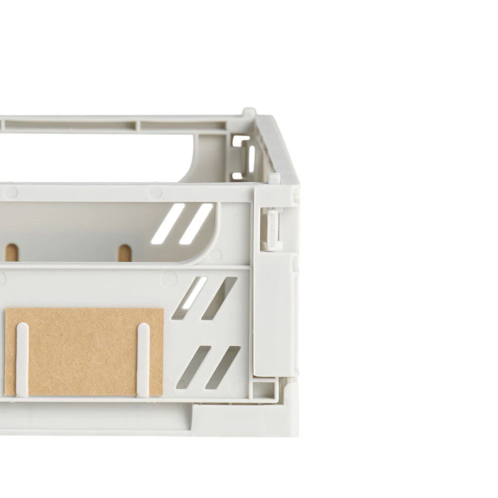 DESIGNSTUFF Slant Collapsible Crate, S, 25x16cm, Grey (Set of 2) - Image 3
