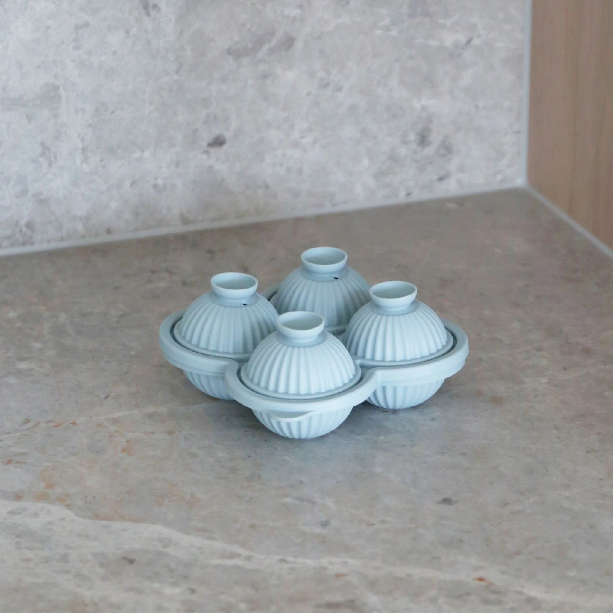 DESIGNSTUFF Sphere Riplet Ice Cube Tray, Ice Blue - Image 4