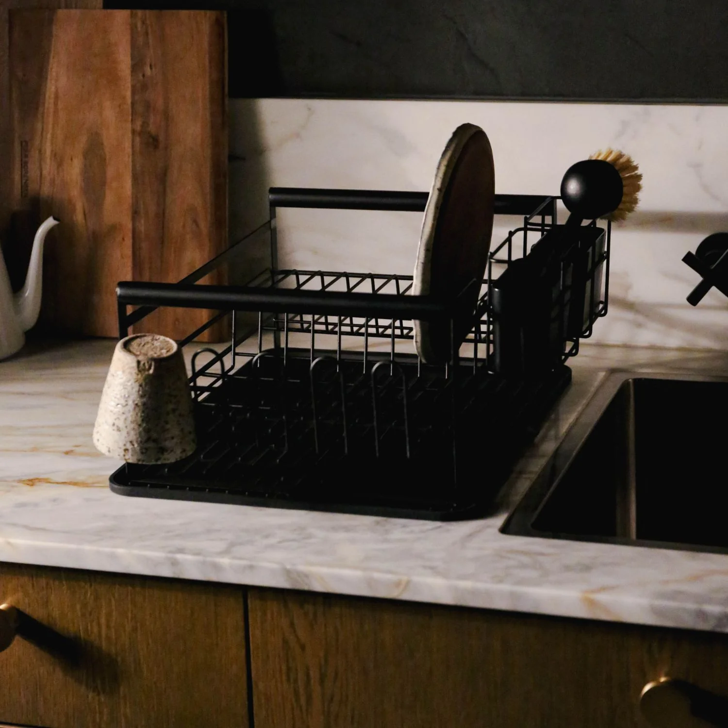 DESIGNSTUFF The Frame Dish Rack with Removable Utensil Holders, Black - Image 9