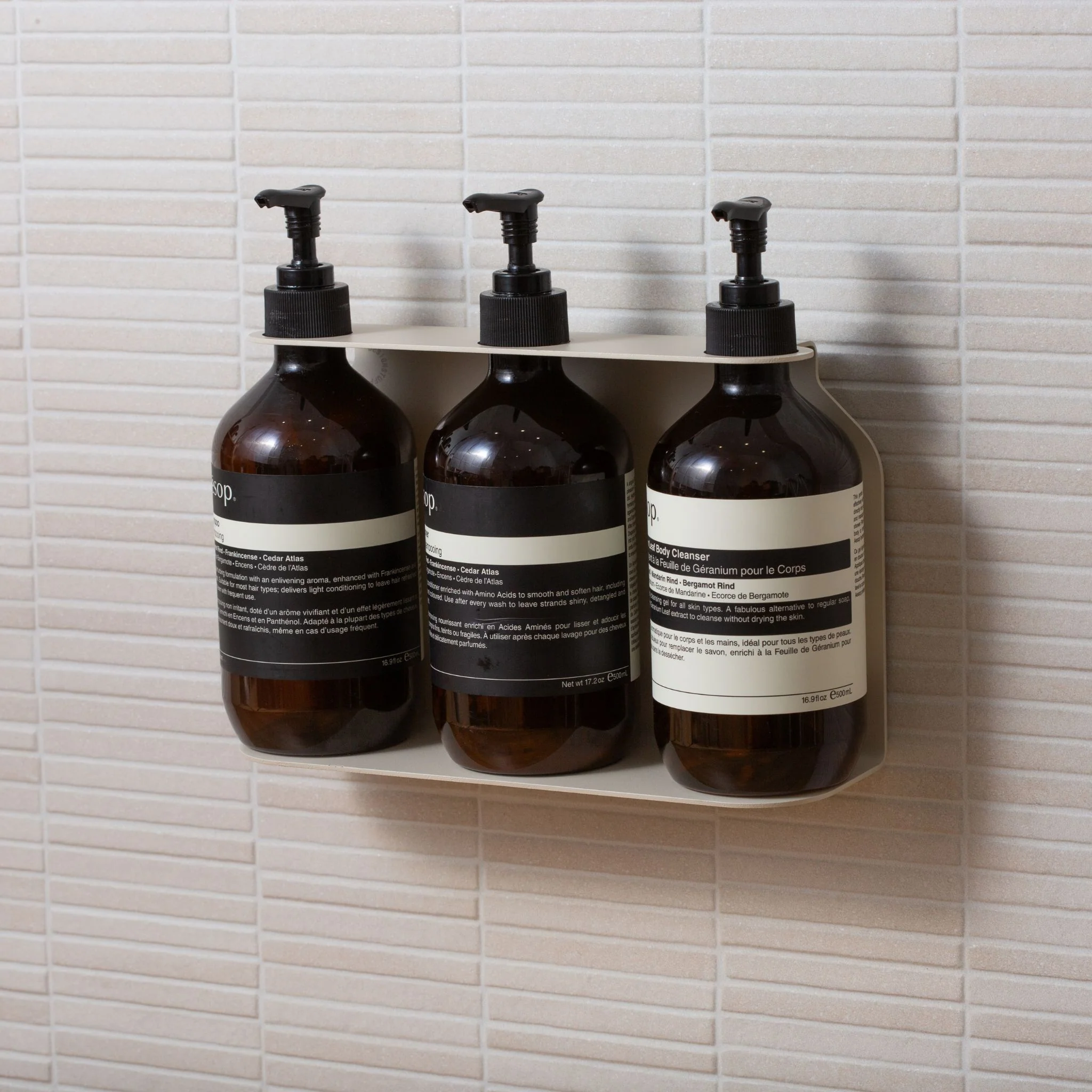 DESIGNSTUFF Triple Soap Dispenser Holder, Sand - Image 3