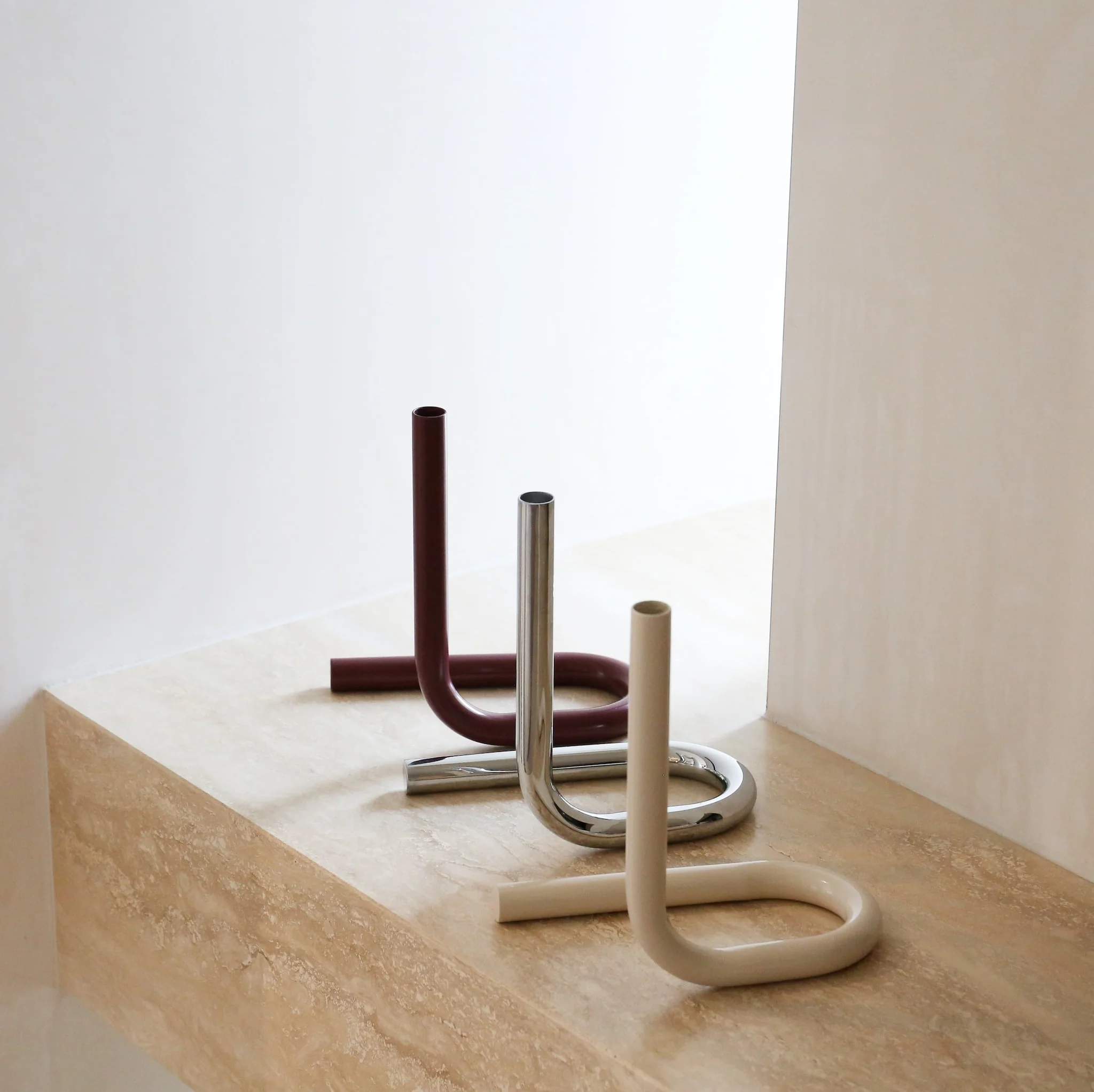 DESIGNSTUFF VIAH Candle Holder, Chrome - Image 5