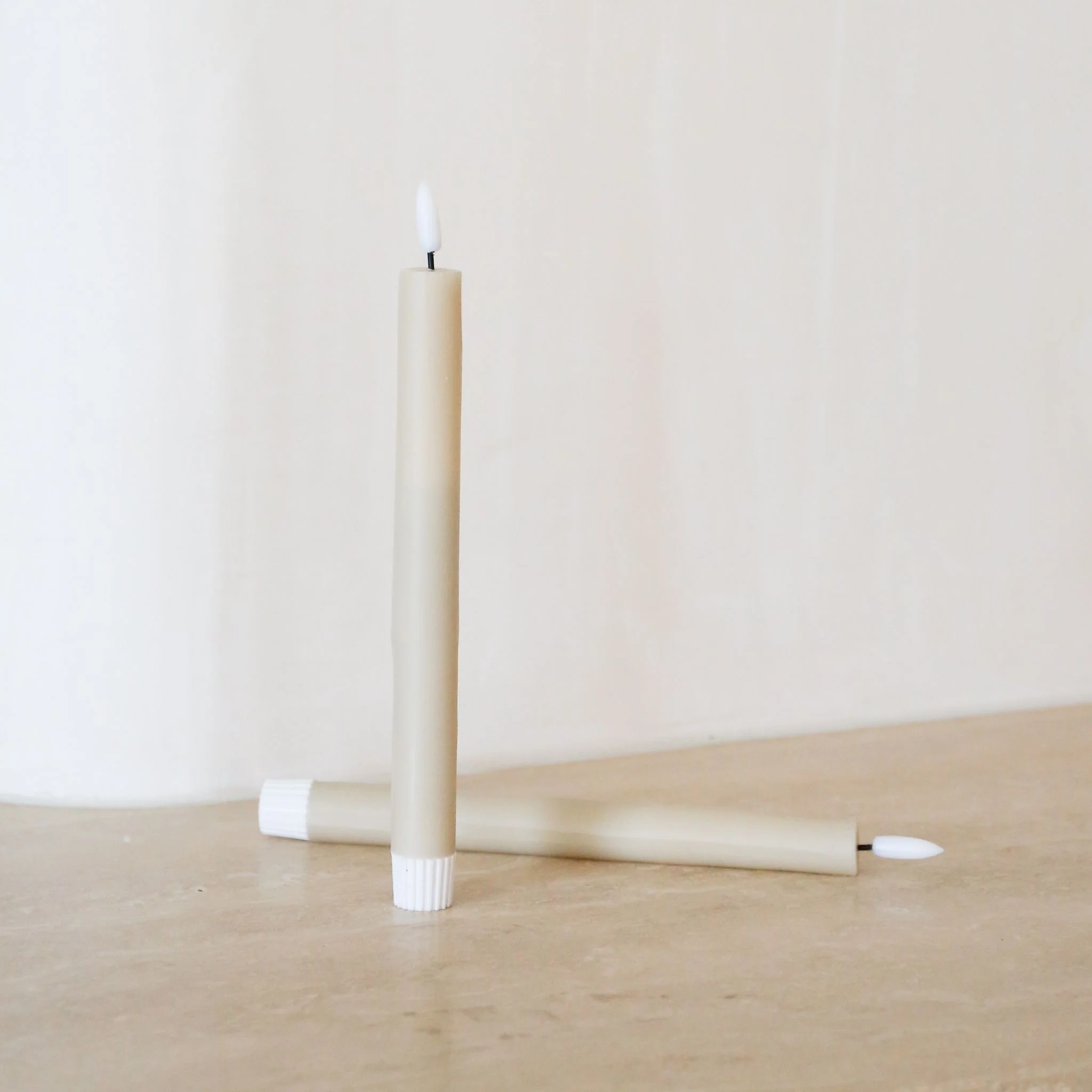 DESIGNSTUFF VIAH LED Candle, Sand (Set of 2) - Image 5