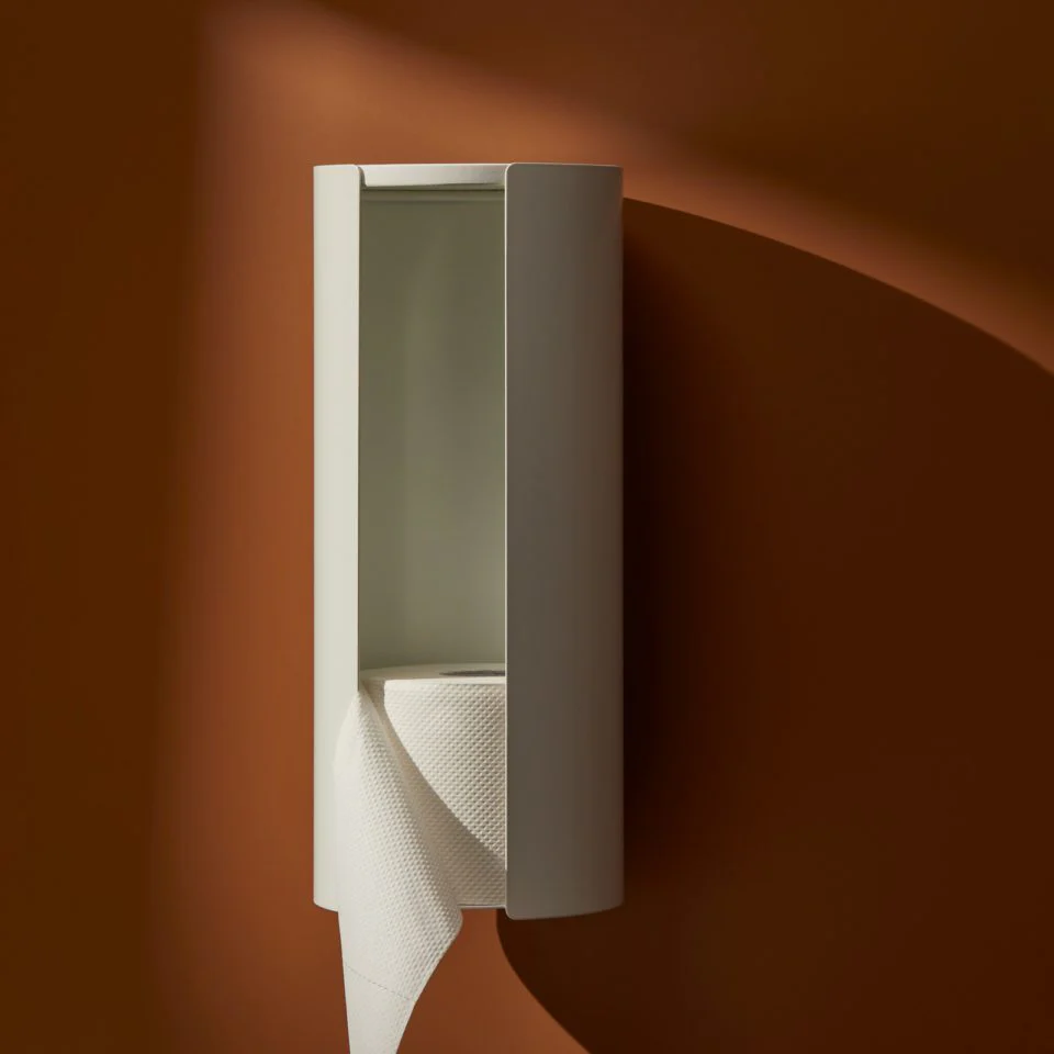 DESIGNSTUFF Wall Mounted Toilet Roll Storage Holder, White - Image 6