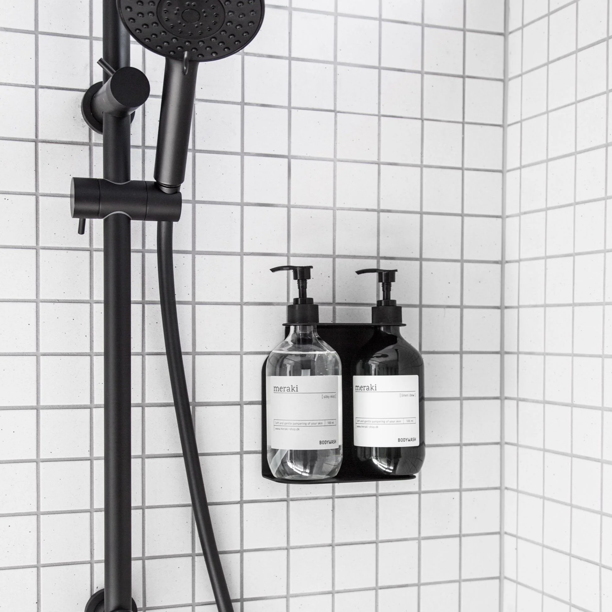 DESIGNSTUFF Dual Soap Dispenser Holder, Black - Image 4