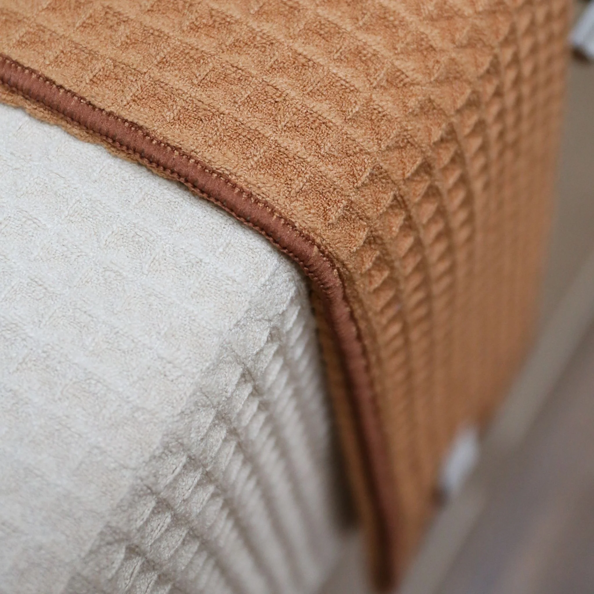 ENKEL STUDIO Dry Tea Towels, Waffle Microfibre, Sand/Caramel (Set of 2) - Image 6
