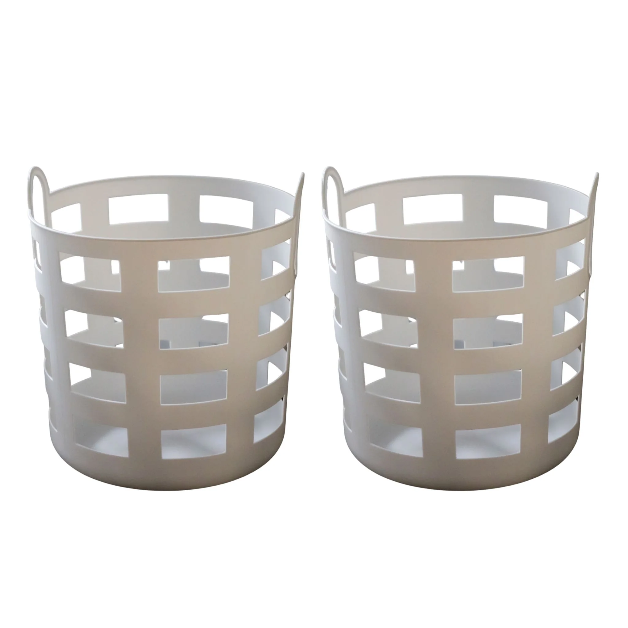 ENKEL STUDIO Storage and Laundry Basket, Large, White (Set of 2) - Image 2