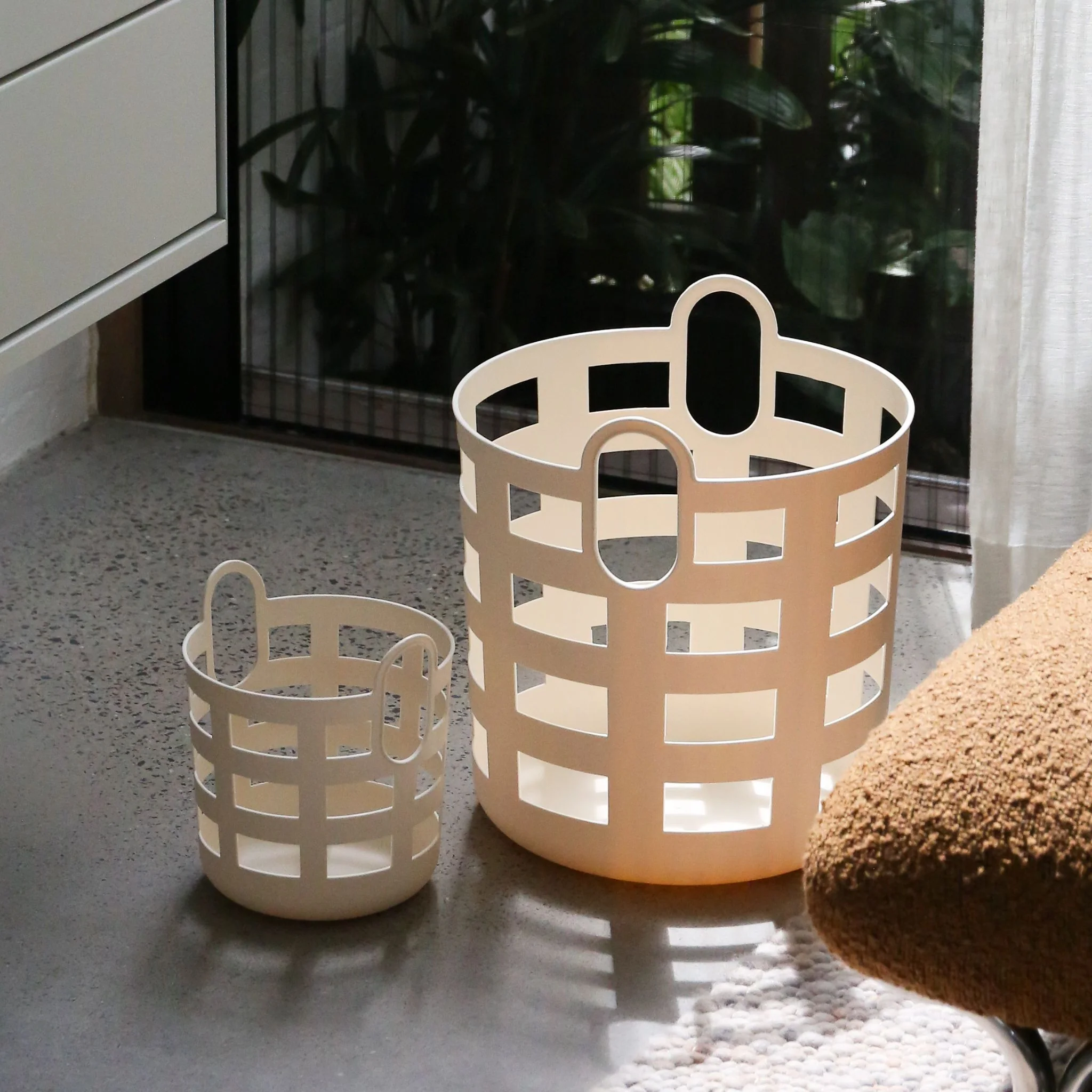 ENKEL STUDIO Storage and Laundry Basket, Large, Sand (Set of 2) - Image 10