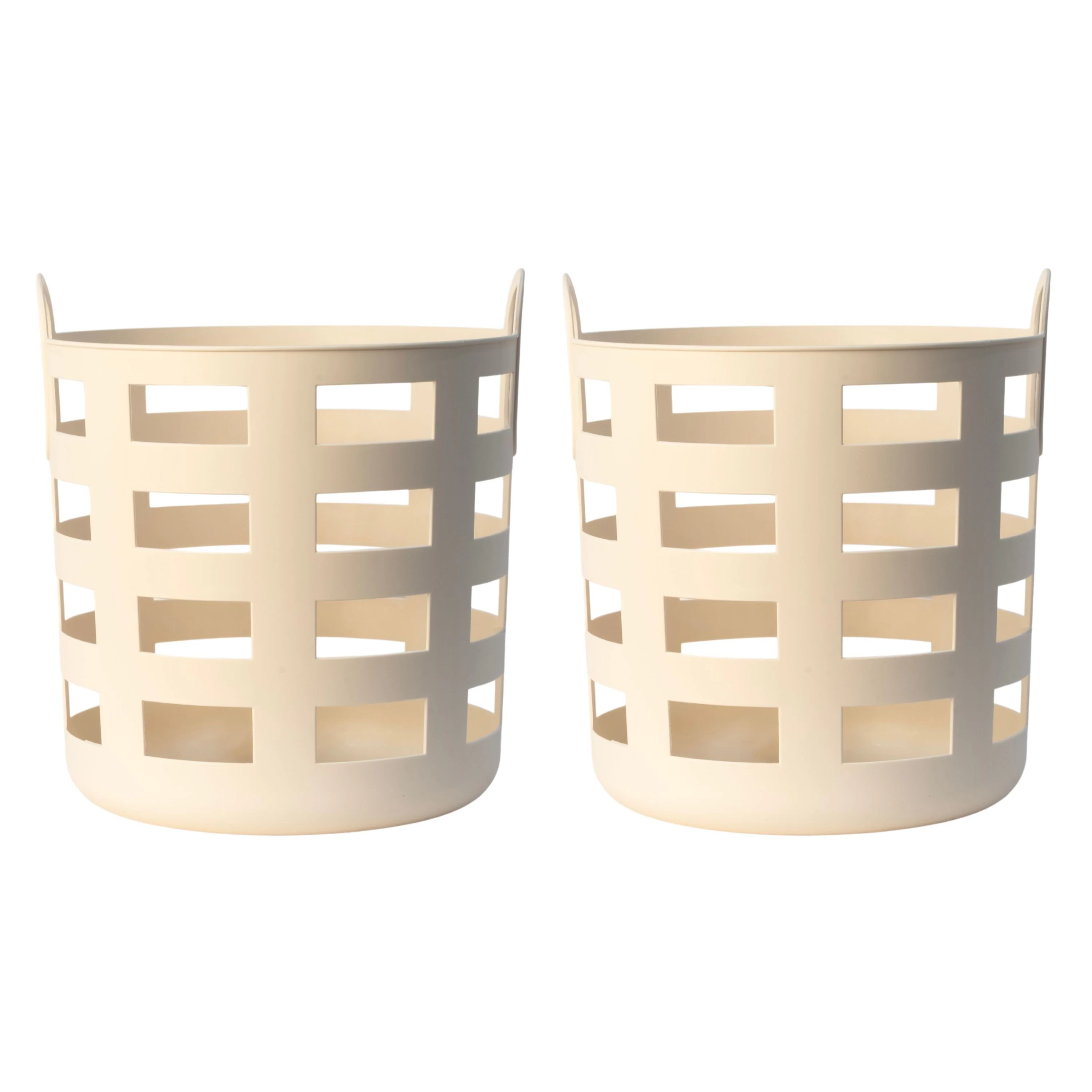 ENKEL STUDIO Storage and Laundry Basket, Large, Sand (Set of 2) - Image 2