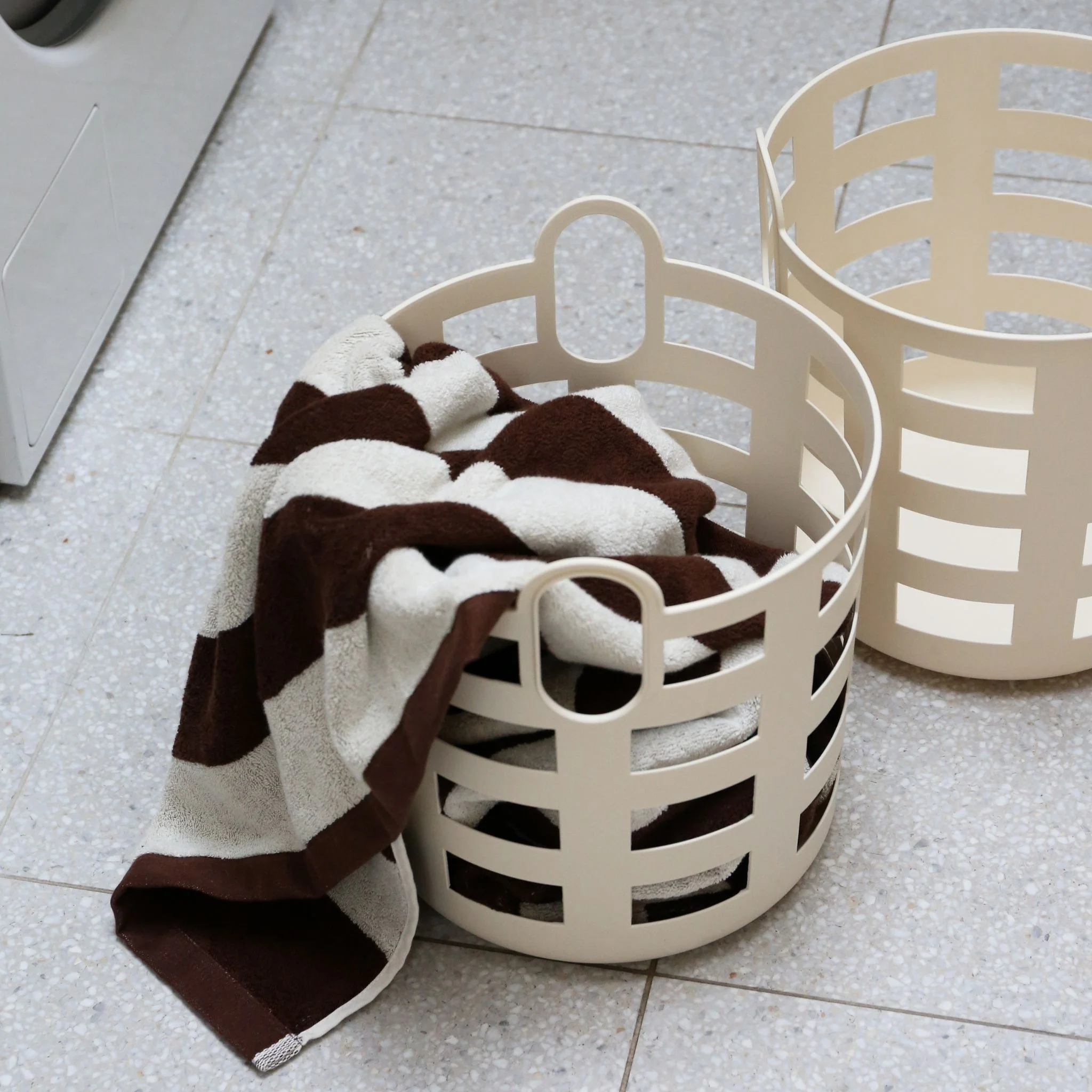 ENKEL STUDIO Storage and Laundry Basket, Large, Sand (Set of 2) - Image 6