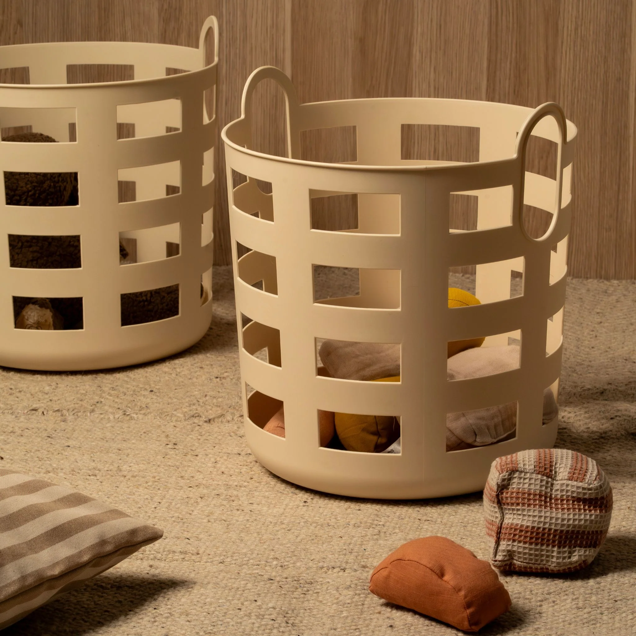 ENKEL STUDIO Storage and Laundry Basket, Large, Sand (Set of 2) - Image 7