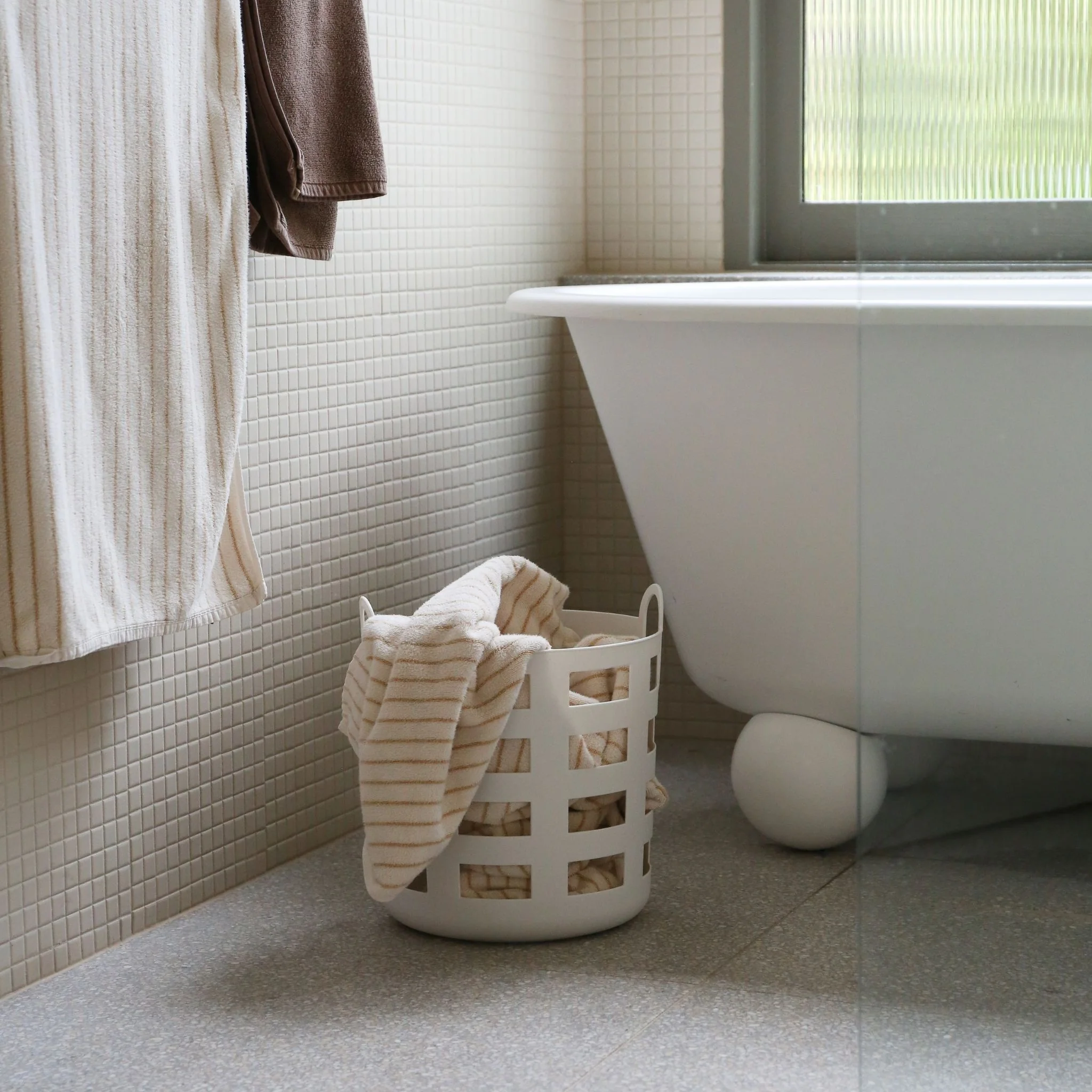 ENKEL STUDIO Storage and Laundry Basket, Large, Sand (Set of 2) - Image 9