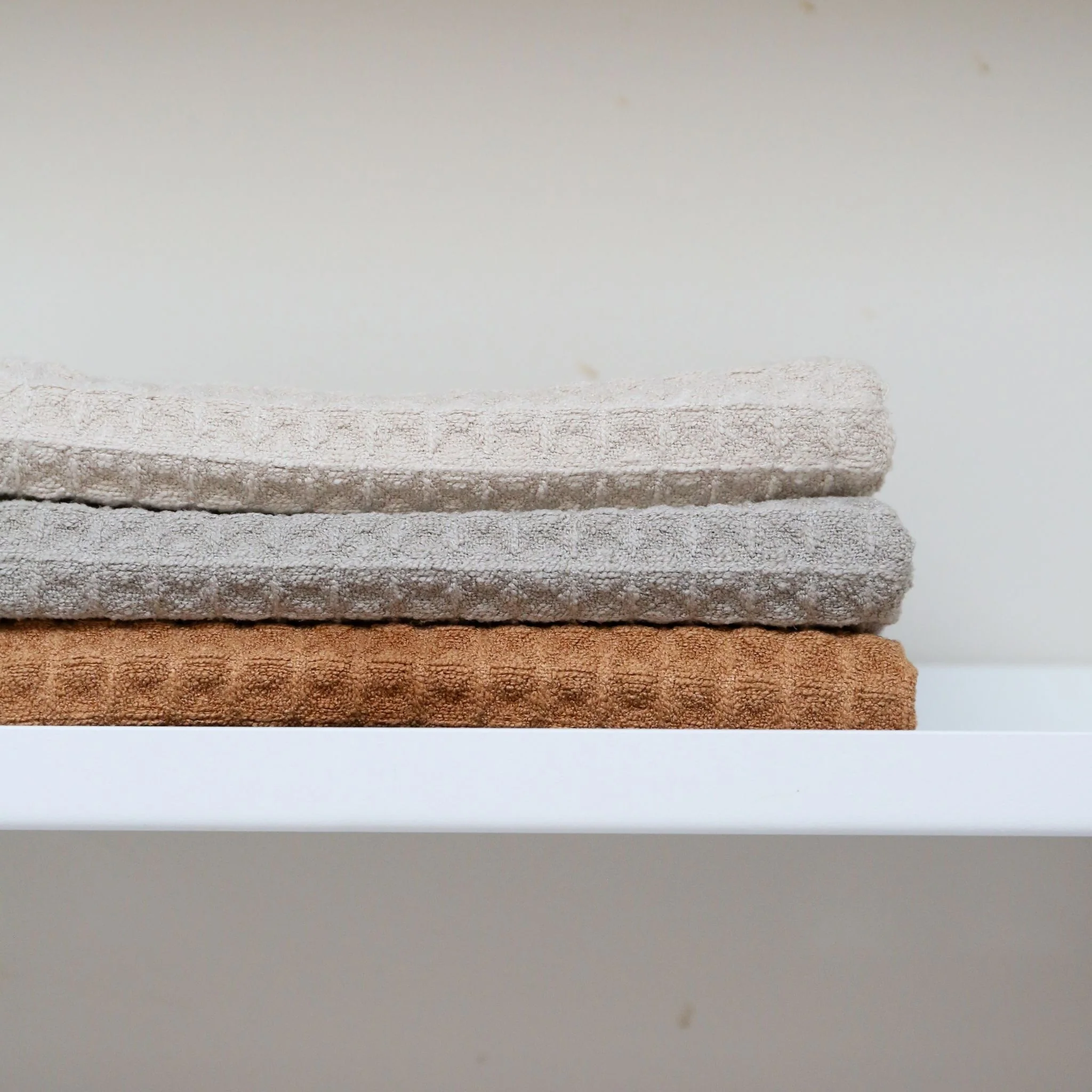 ENKEL STUDIO Wipe Dishcloth, Waffle Microfibre, Sand/Caramel/Light Grey (Set of 3) - Image 4