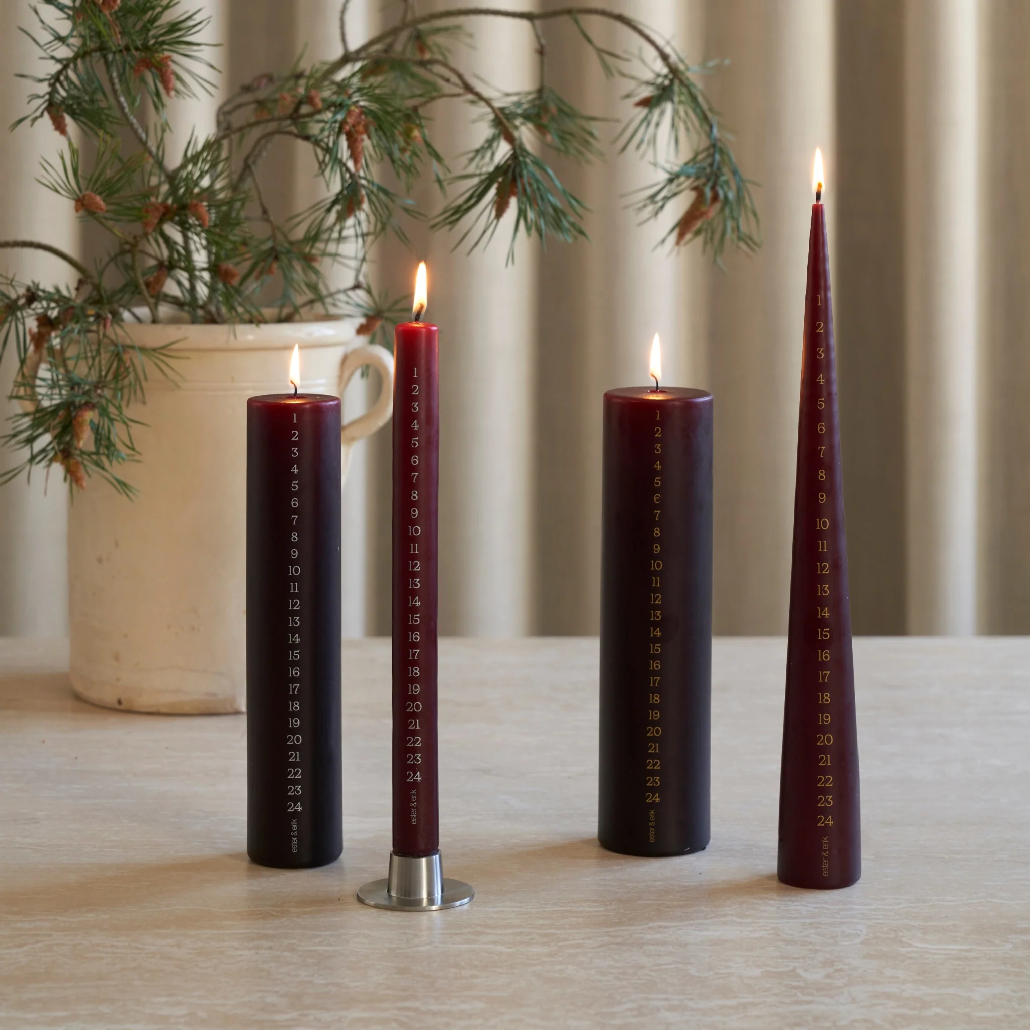 ESTER & ERIK Candle Holder, Matt Silver (Set of 2) - Image 5