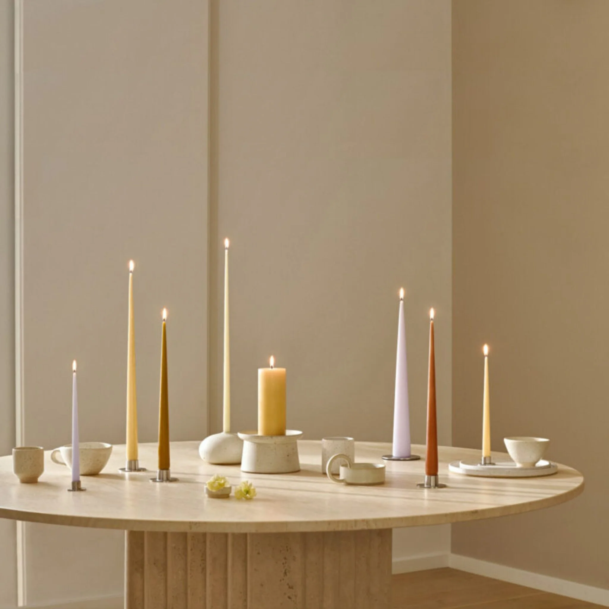 ESTER & ERIK Taper Candle, 32cm, Linen Grey - Image 8