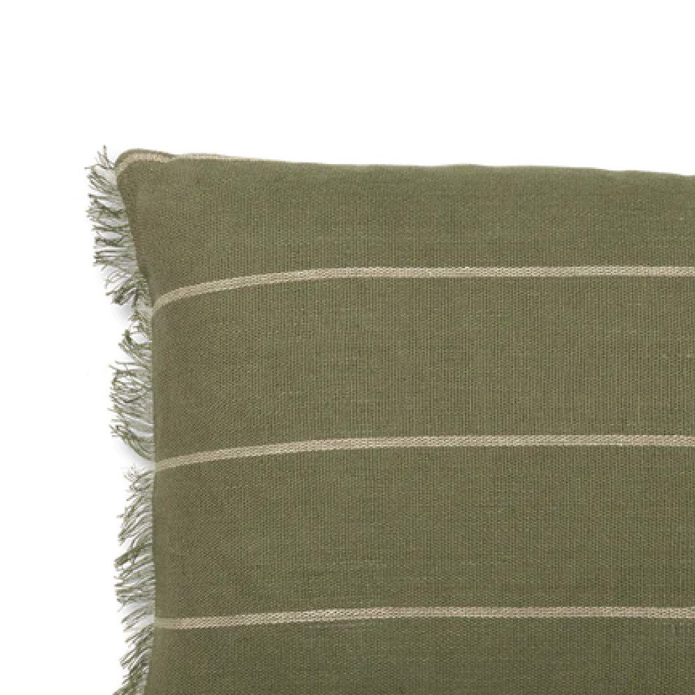 FERM LIVING Calm Cushion, Rectangular, Olive/Off-White - Image 6