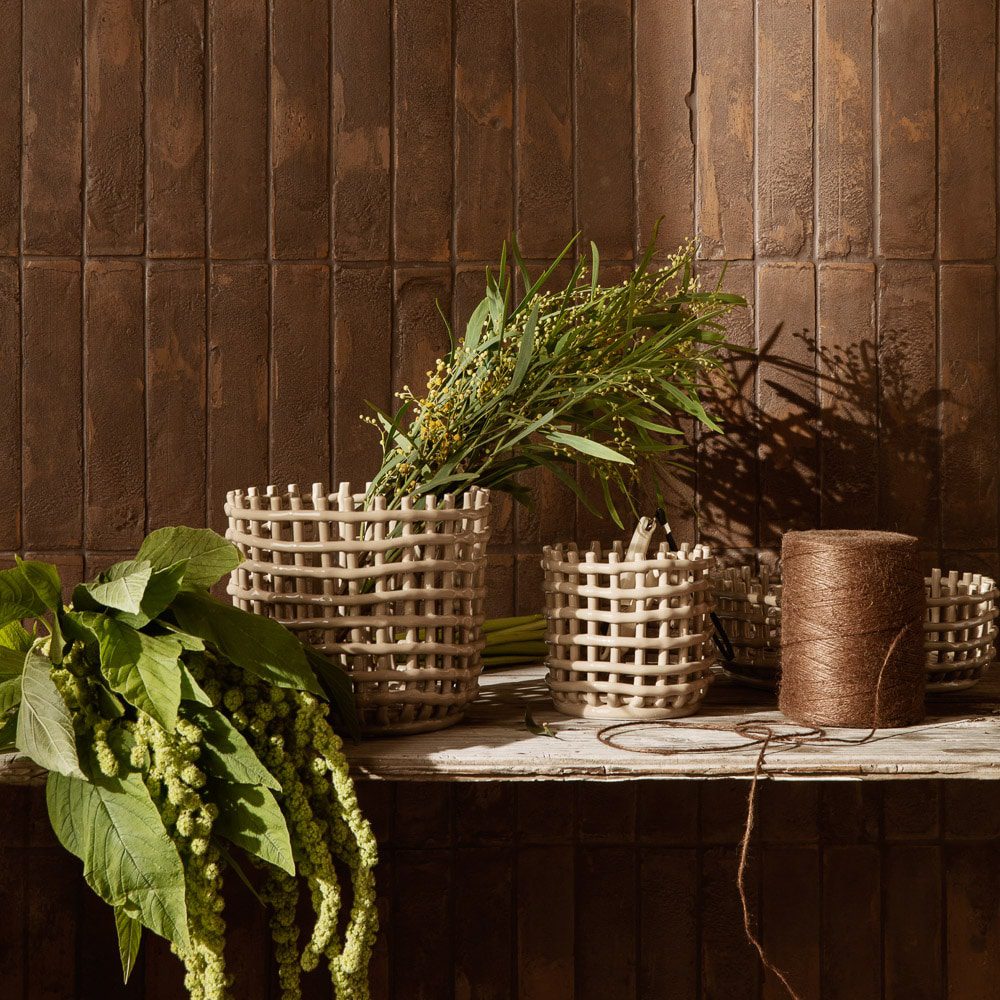 FERM LIVING Ceramic Basket Large, Off-White - Image 3