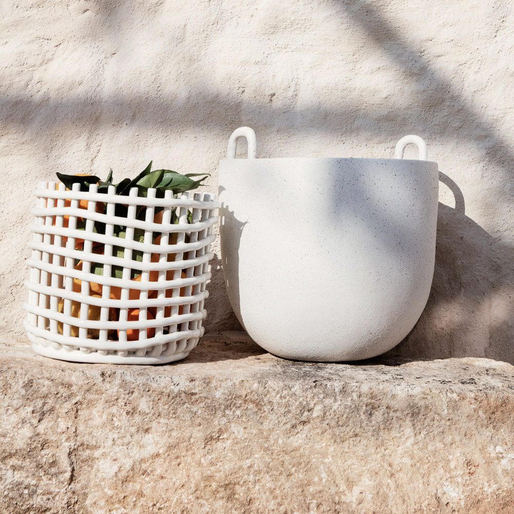 FERM LIVING Ceramic Basket Large, Off-White - Image 5