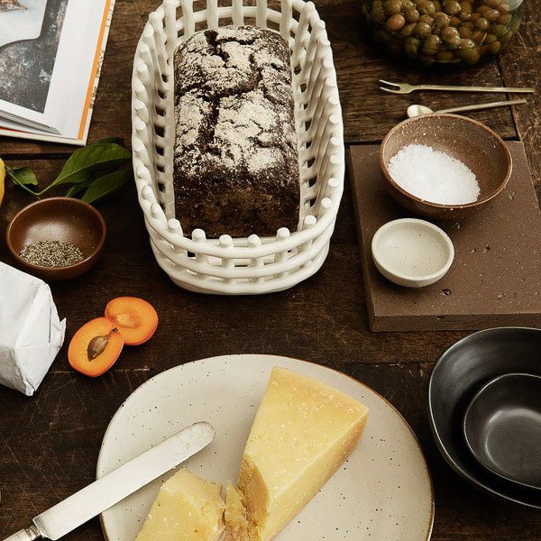 FERM LIVING Ceramic Basket Oval, Off-white - Image 2