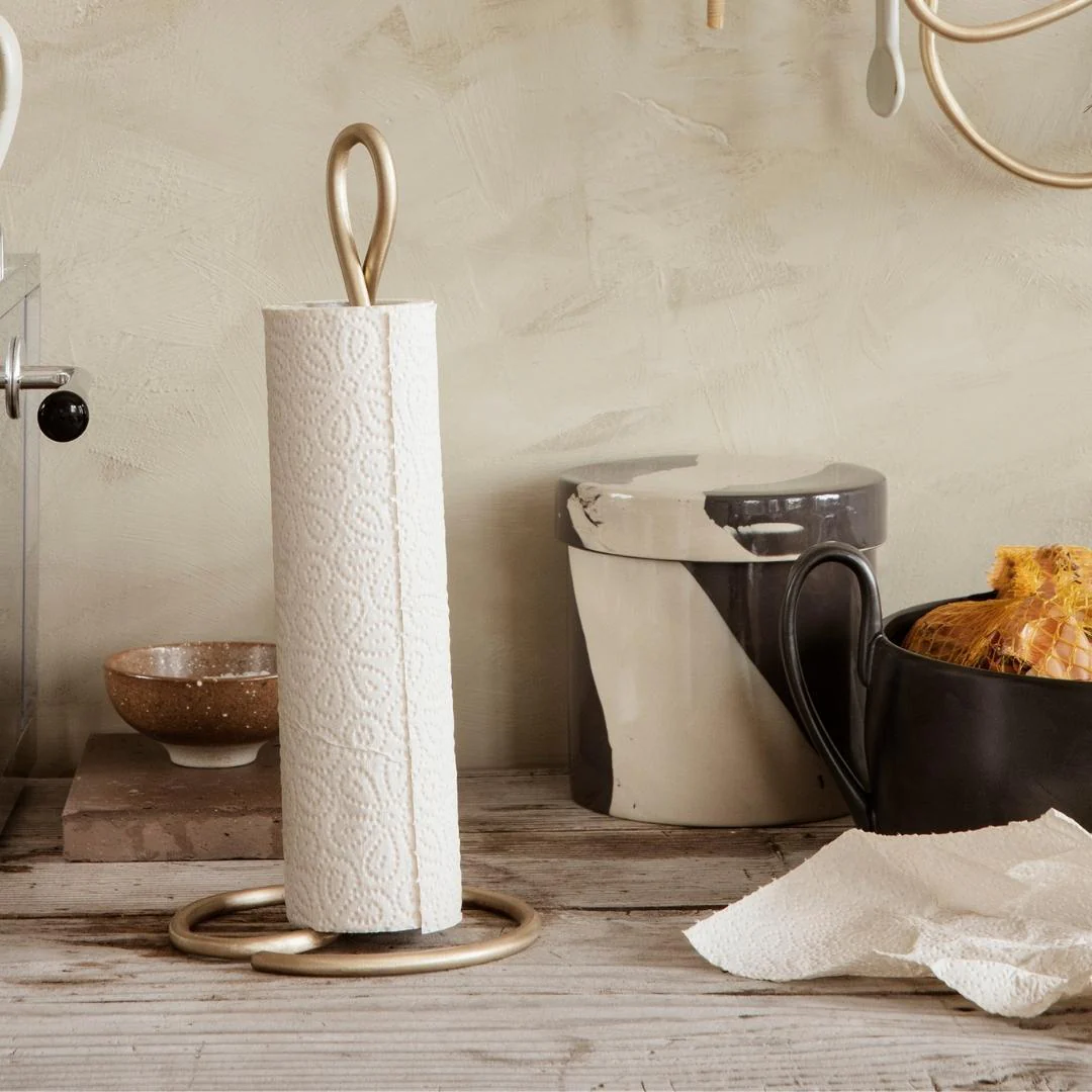 FERM LIVING Curvature Paper Towel Holder, Brass - Image 2
