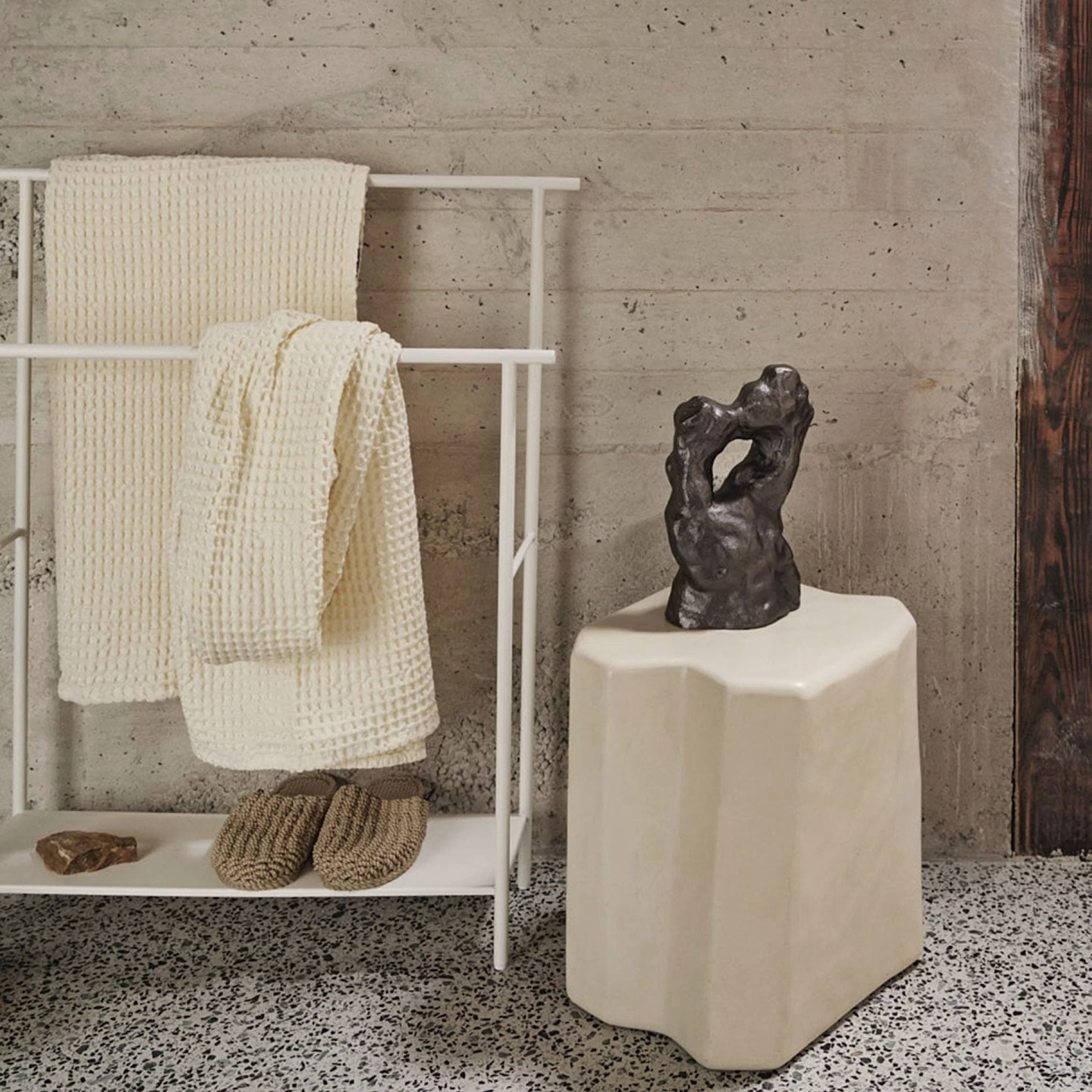 FERM LIVING Dora Towel Stand, White - Image 2