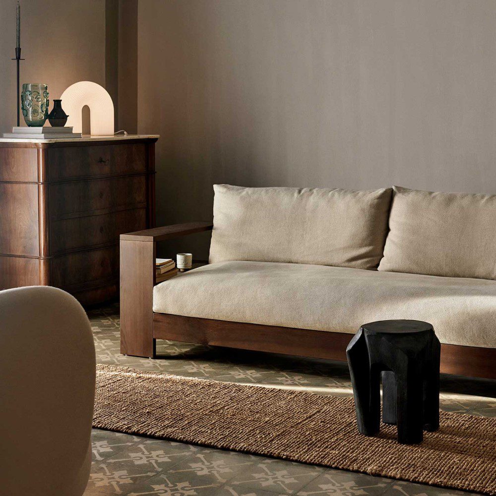 PRE-ORDER │ FERM LIVING Edre Sofa, Dark Stained/Natural Linen