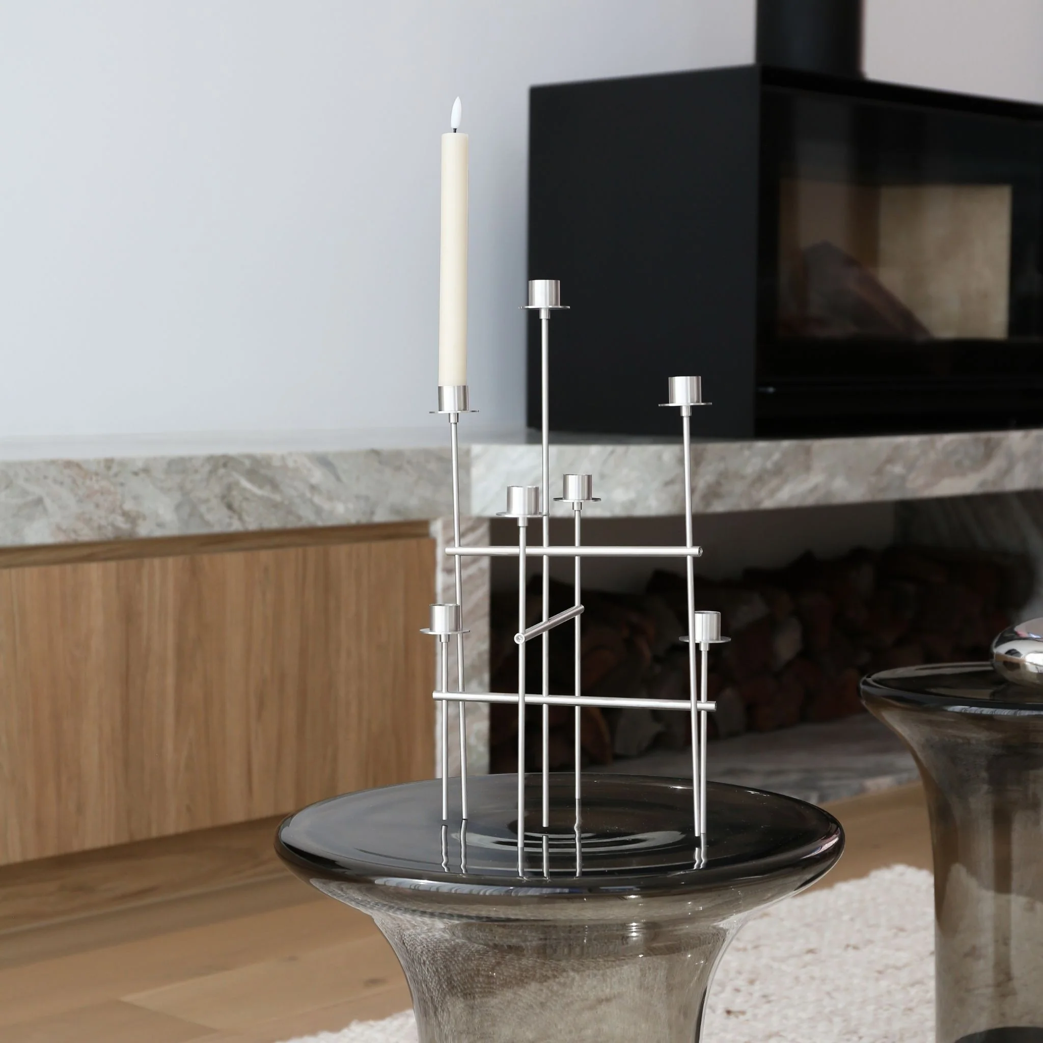 FERM LIVING Elysia Candelabra, Brushed Stainless Steel - Image 3