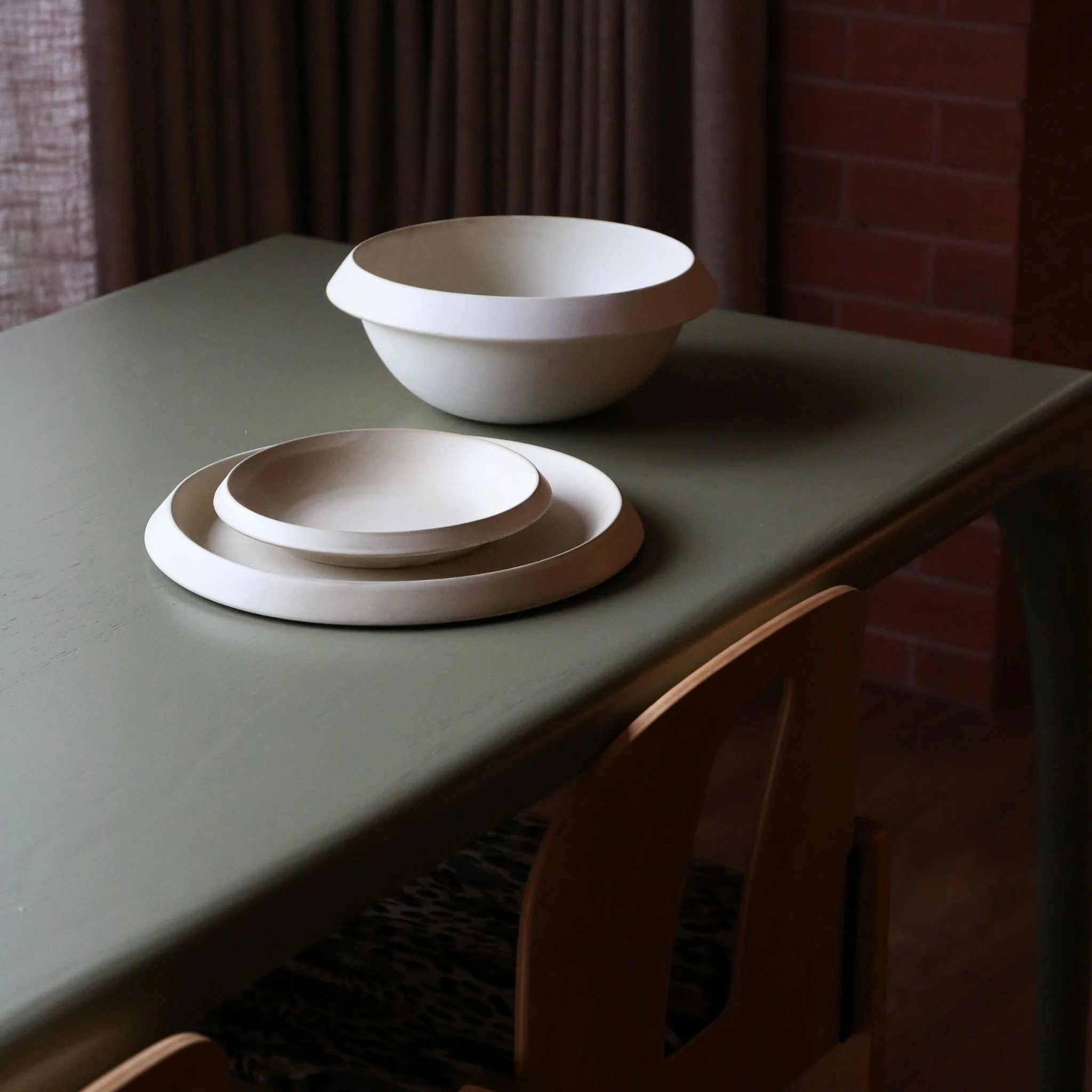 FERM LIVING Erena Serving Bowl, D32cm, Cream - Image 8