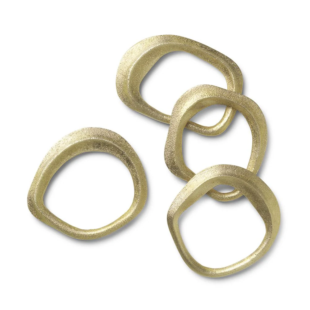 FERM LIVING Flow Napkin Rings Brass (Set of 4) - Image 3