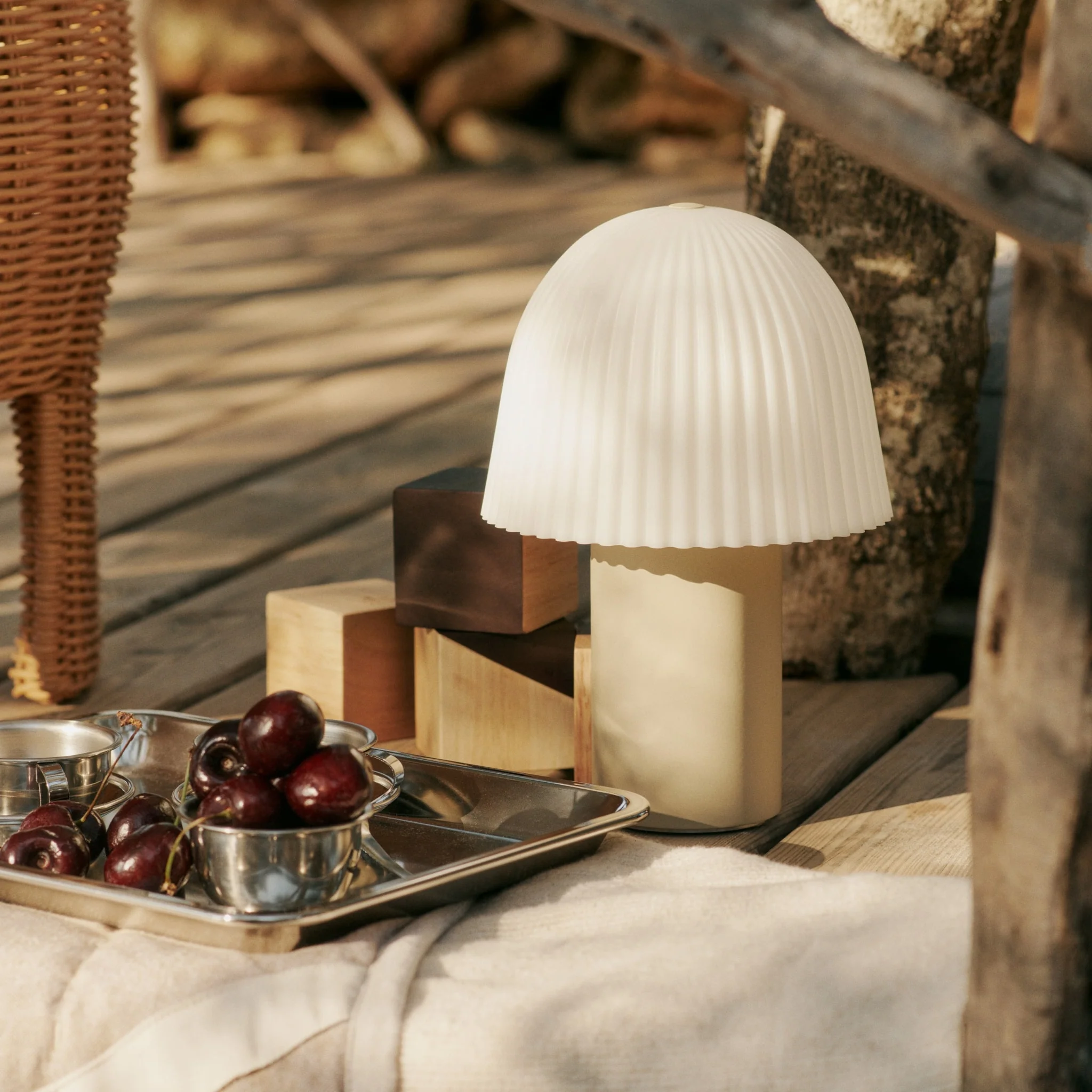 FERM LIVING Frill Portable Lamp, Cashmere/White - Image 3