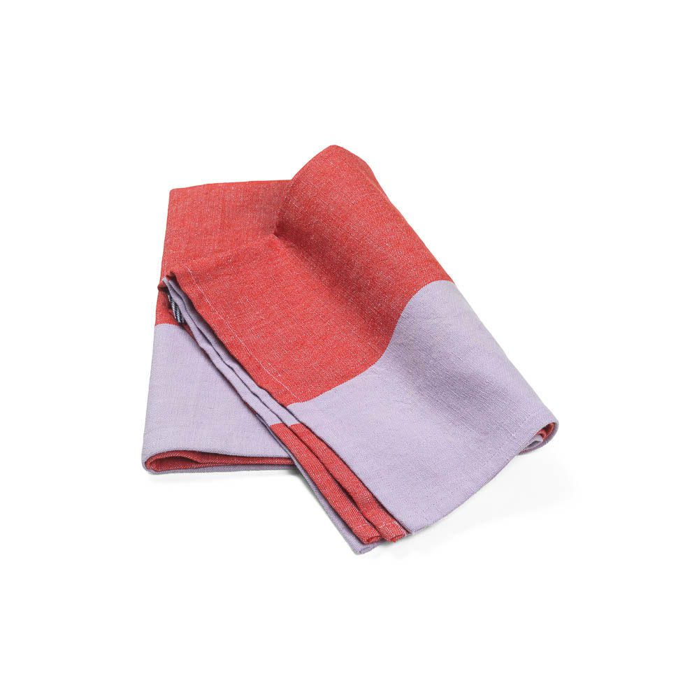 FERM LIVING Hale Kitchen Tea Towel, Red/Lilac - Image 2