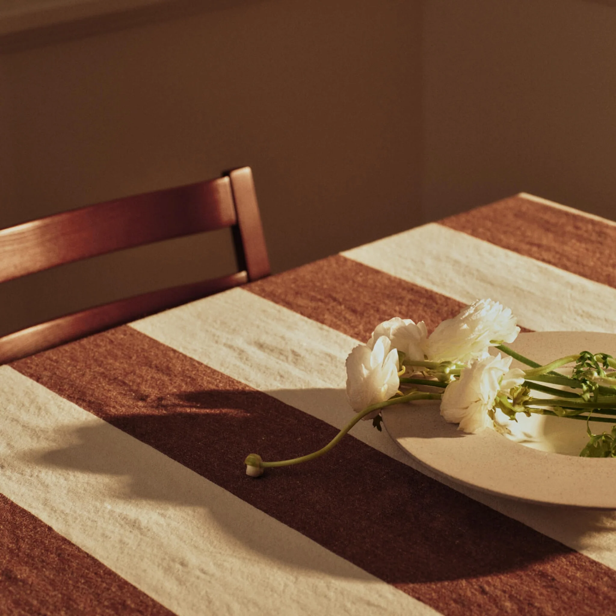 FERM LIVING Hale Tablecloth, Chestnut/Frosted Lime - Image 2