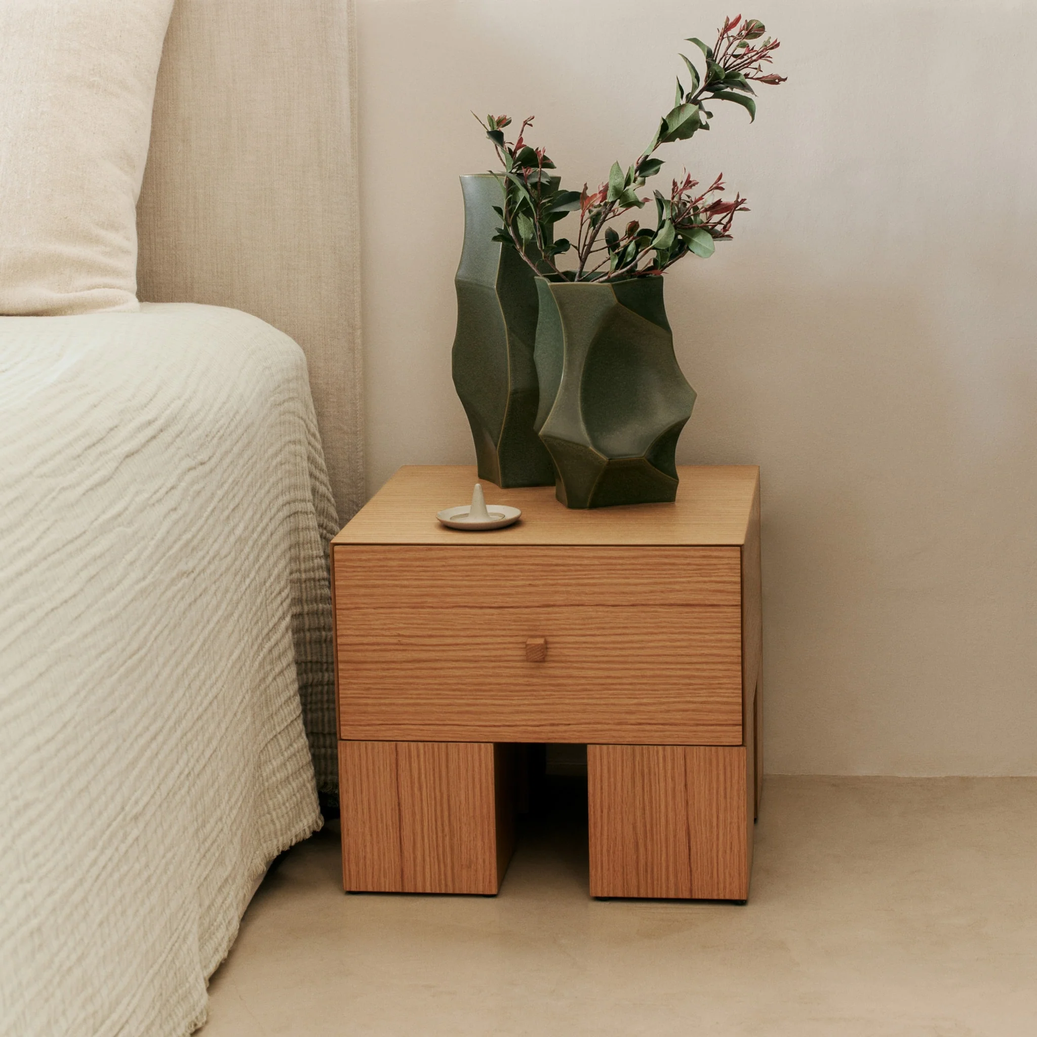 FERM LIVING Kuben Bedside Table 1x1, Natural Oak Veneer - Image 4
