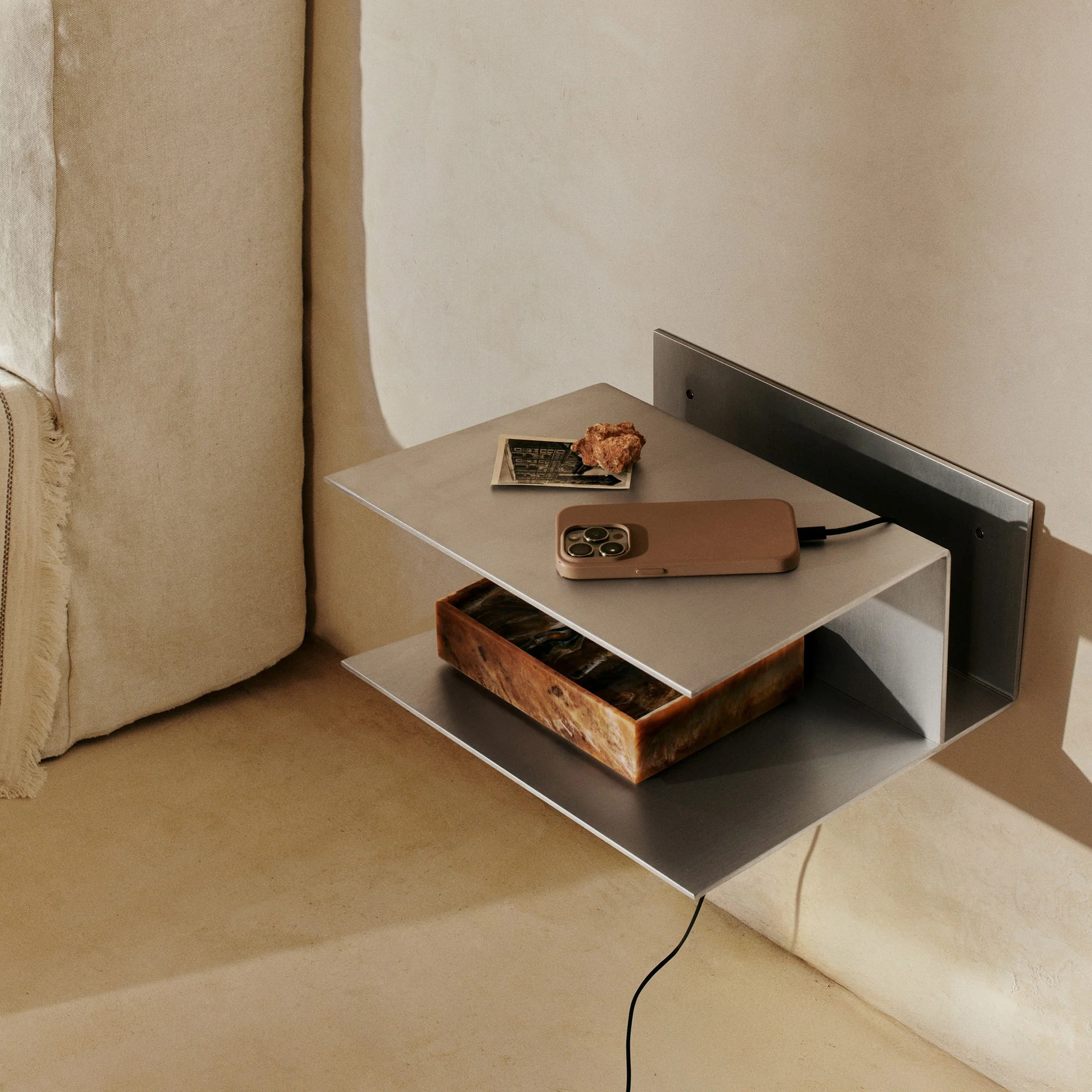 FERM LIVING Lager Bedside Table, Aluminium - Image 2