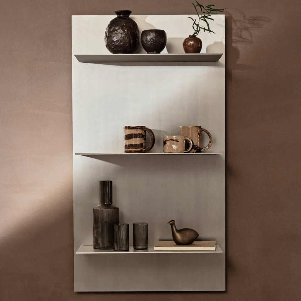 FERM LIVING Lager Wall Shelf, Triple, Aluminium - Image 6