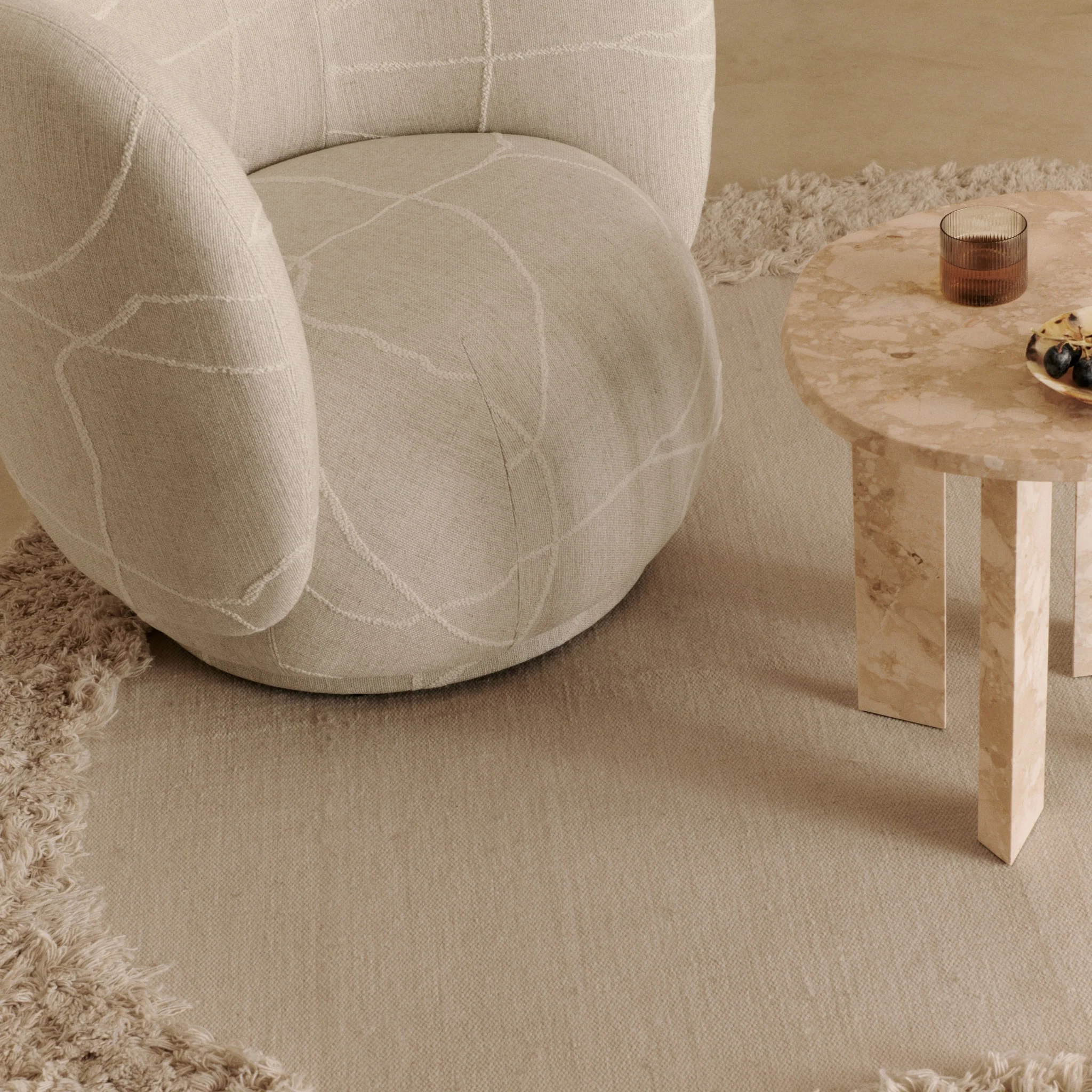 FERM LIVING Norte Outdoor Rug, (D)210cm ,  Natural - Image 5