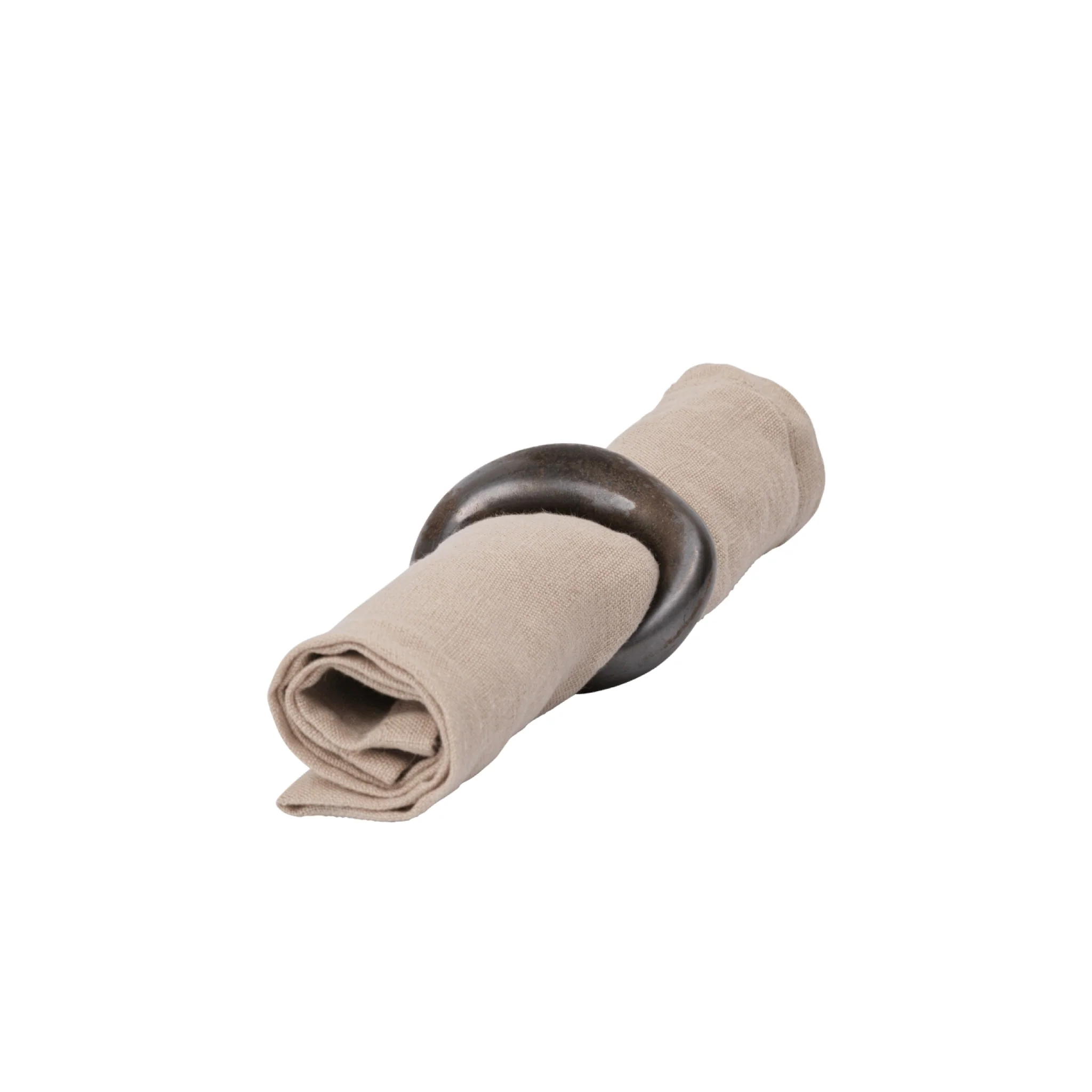 FERM LIVING Orrith Napkin Rings, Rustic Bronze, (Set of 4) - Image 2