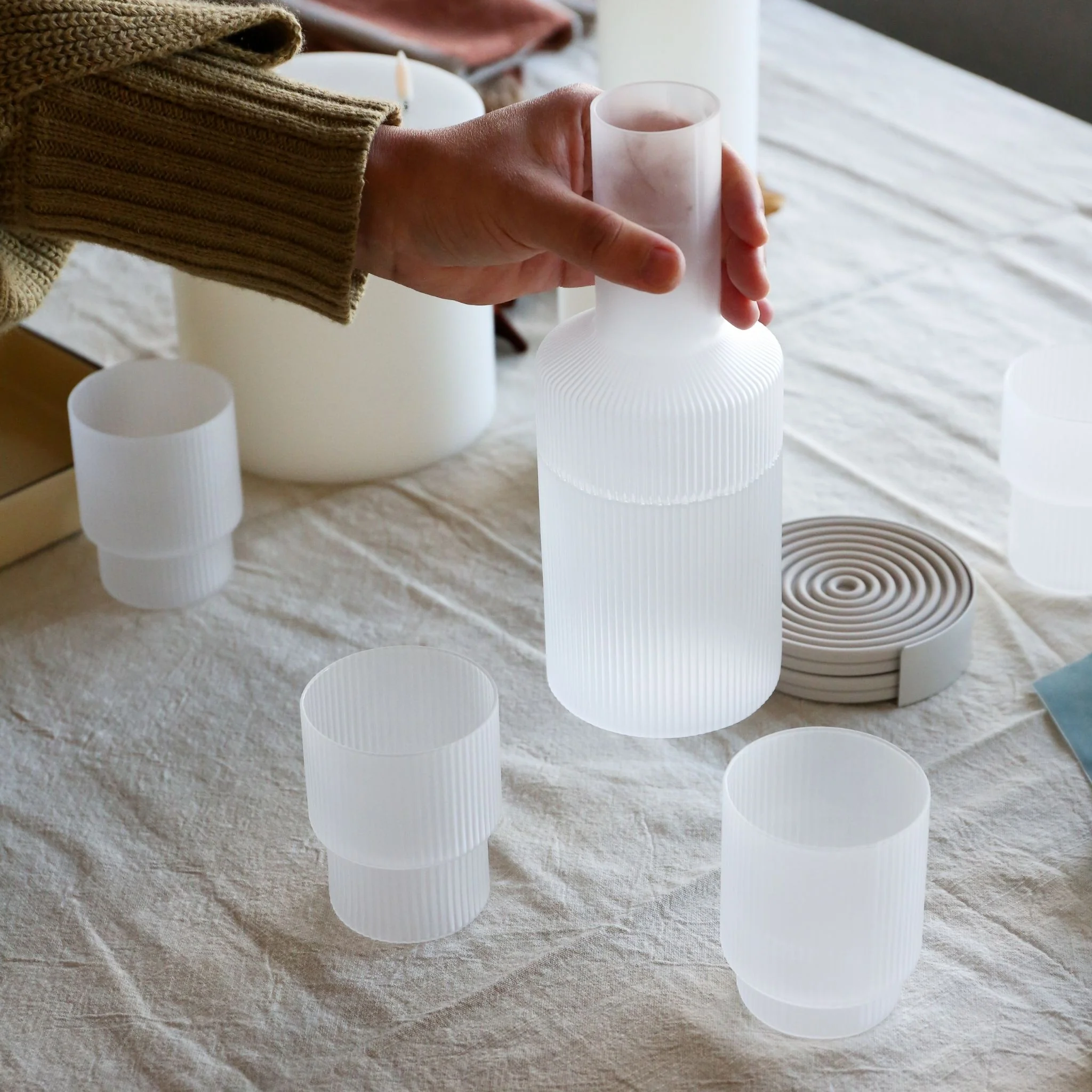 FERM LIVING Ripple Carafe, Frosted - Image 3