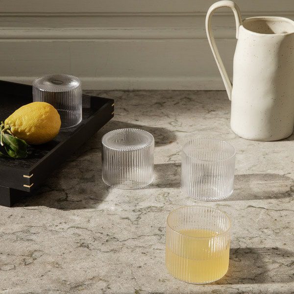 FERM LIVING Ripple Low Glasses, Clear (Set of 4) - Image 2