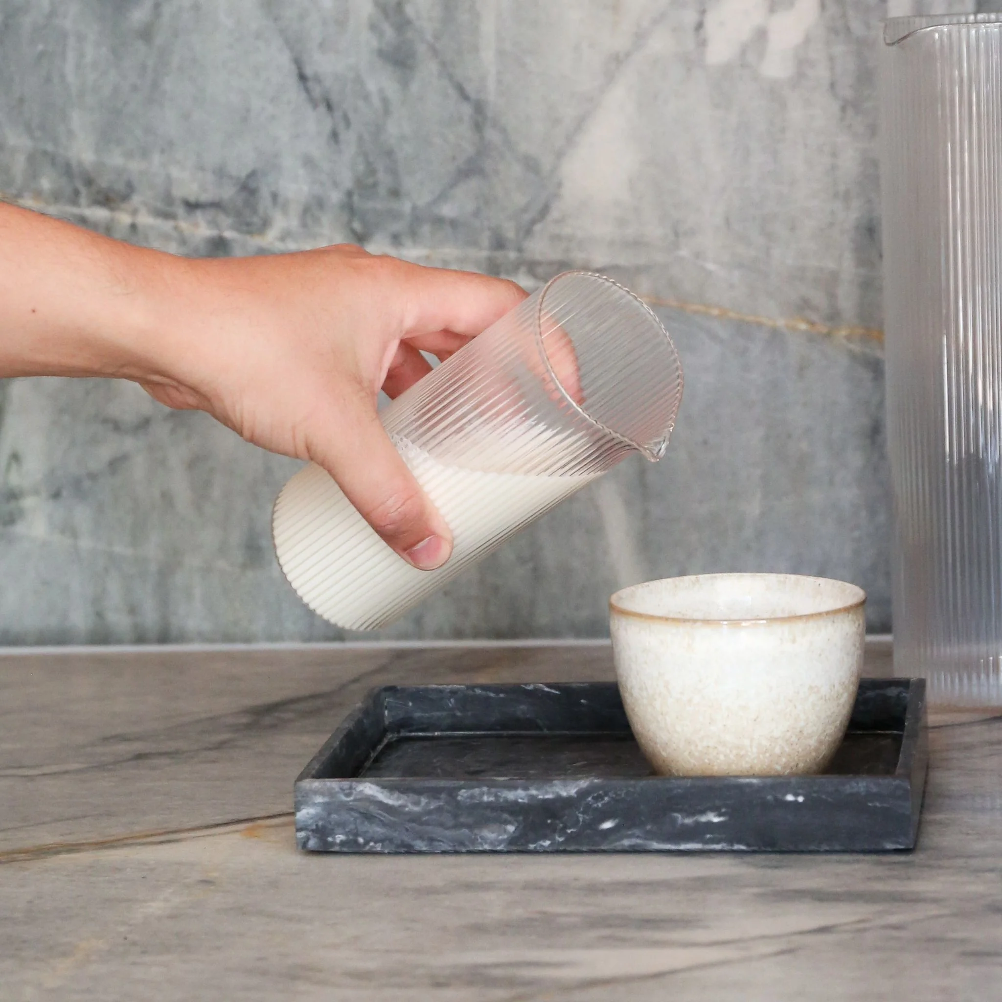 FERM LIVING Ripple Milk Jug, Clear - Image 2