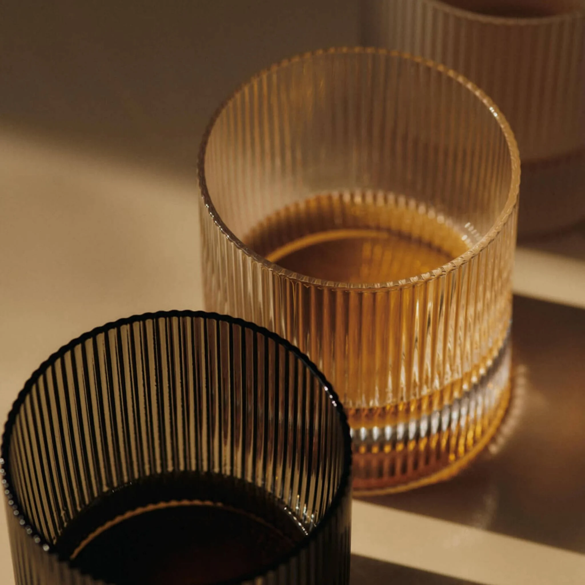 FERM LIVING Ripple Tumbler Glasses, Frosted (Set of 2) - Image 2