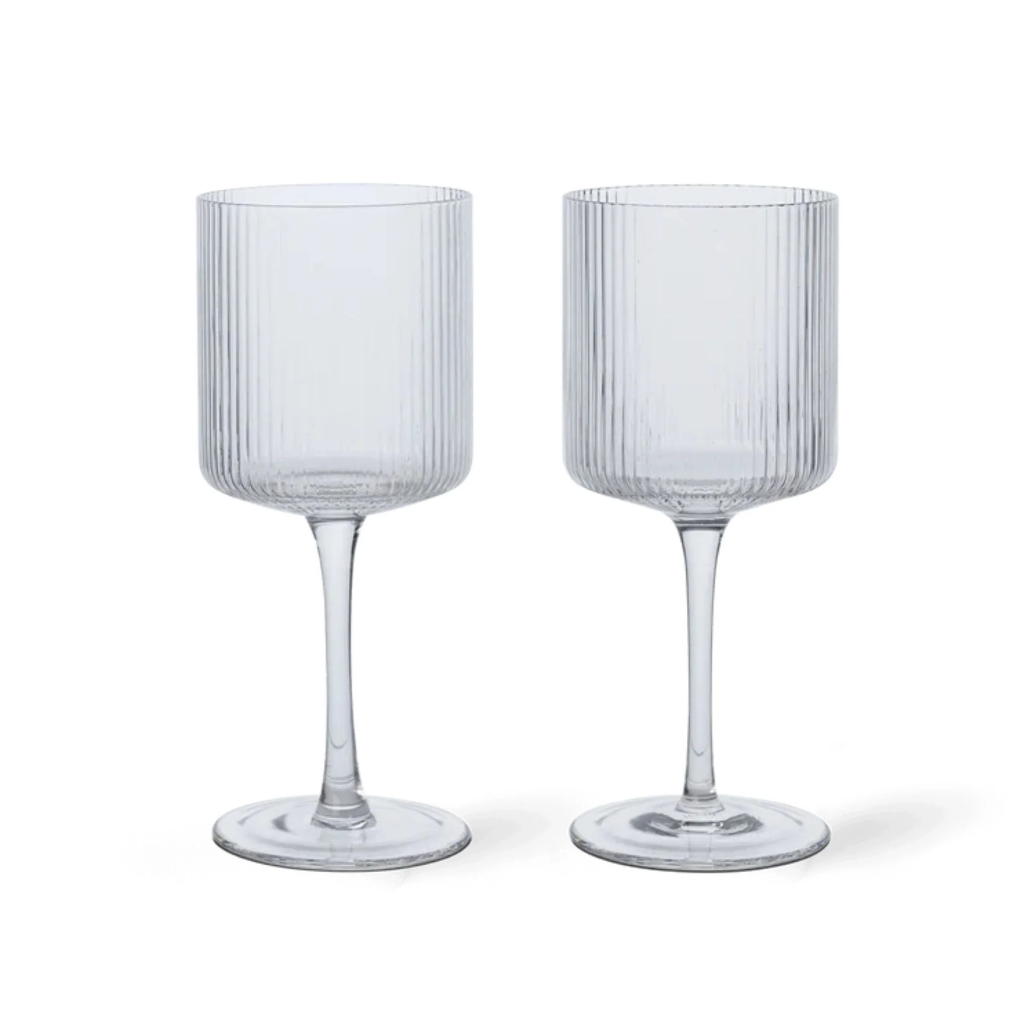 FERM LIVING Ripple White Wine Glasses, Clear (Set of 2) - Image 2