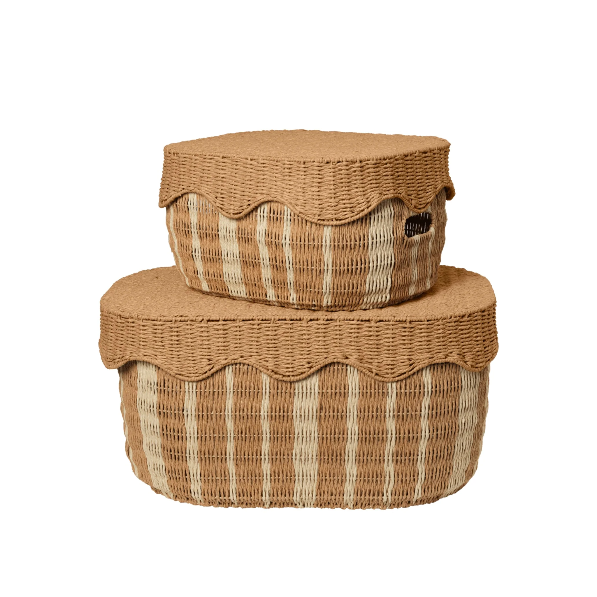 FERM LIVING Rivan Storage Baskets, Natural/Off-White (Set of 2) - Image 4