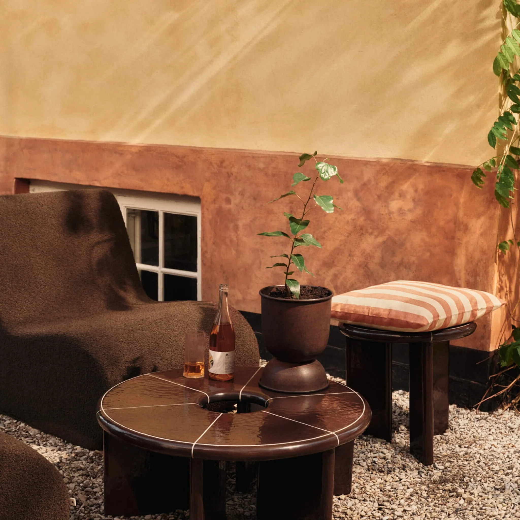 PRE-ORDER │ FERM LIVING Rouli Center Module, Pure Bouclé/Chestnut Brown - Image 2