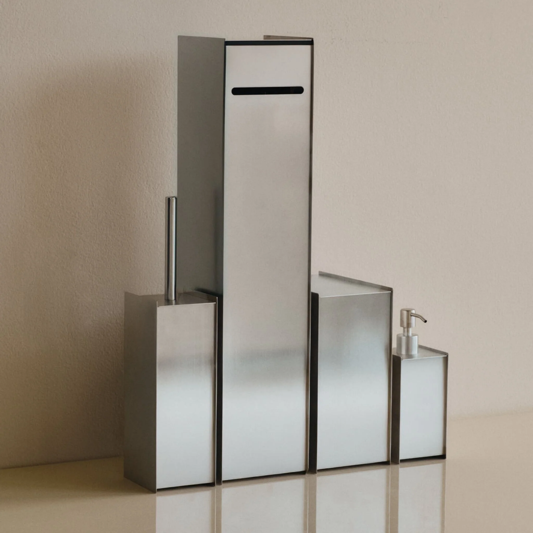 FERM LIVING Sama Toilet Paper Dispenser, Brushed Steel - Image 3