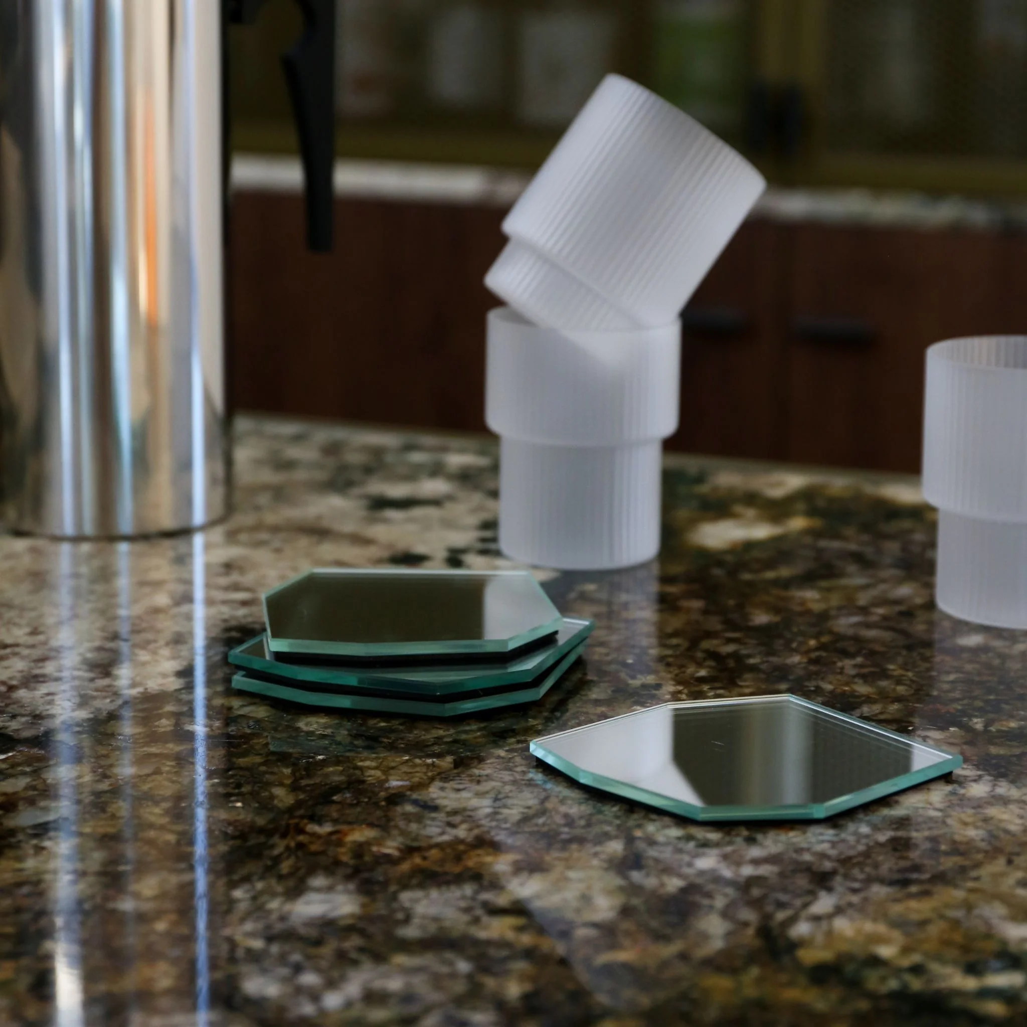 FERM LIVING Shard Coasters, Mirror (Set of 4) - Image 2