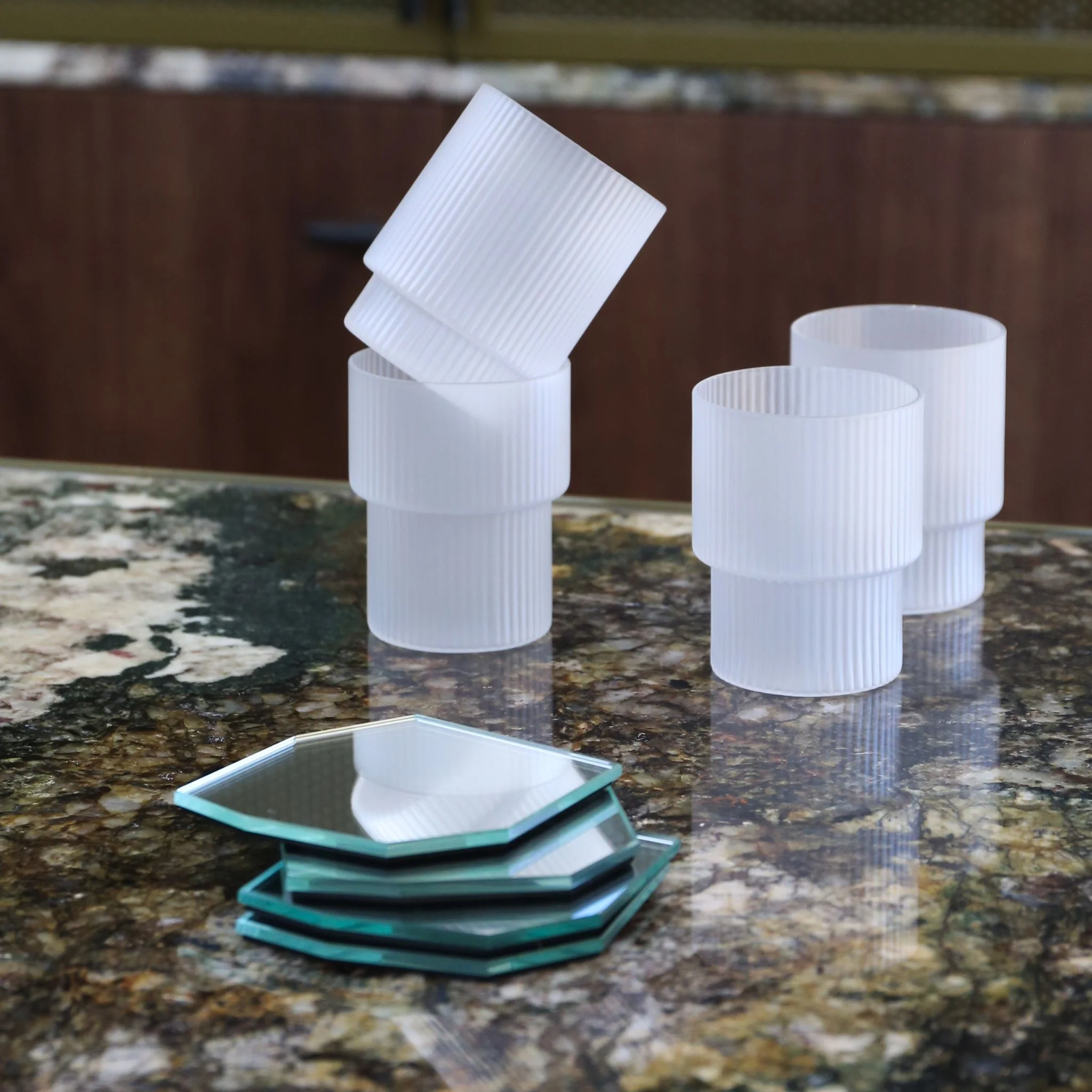 FERM LIVING Shard Coasters, Mirror (Set of 4) - Image 7